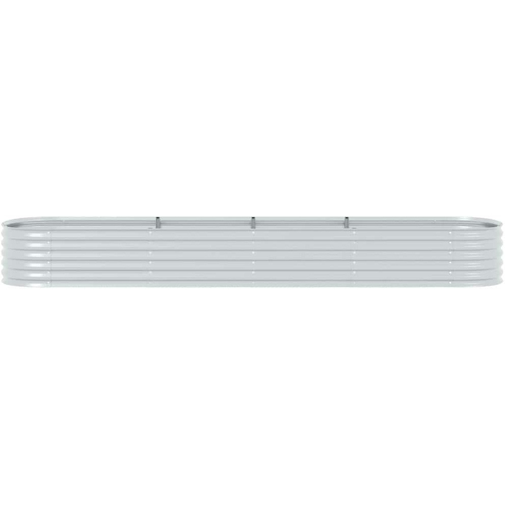 Vidaxl Garden Raised Bed 157.5"&quotX31.5"&quotX17.3"" Galvanized Steel Silver