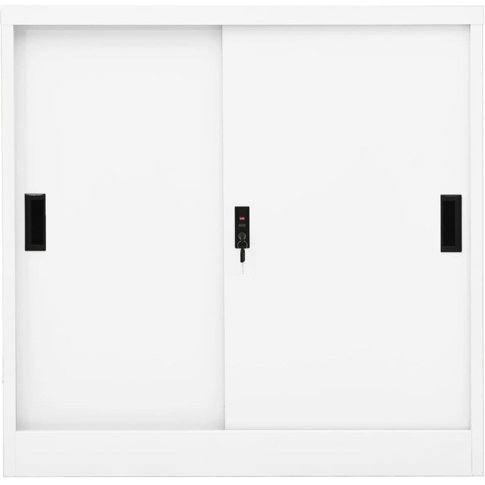 Vidaxl Office Cabinet With Sliding Door White 35.4"&quotX15.7"&quotX35.4"" Steel