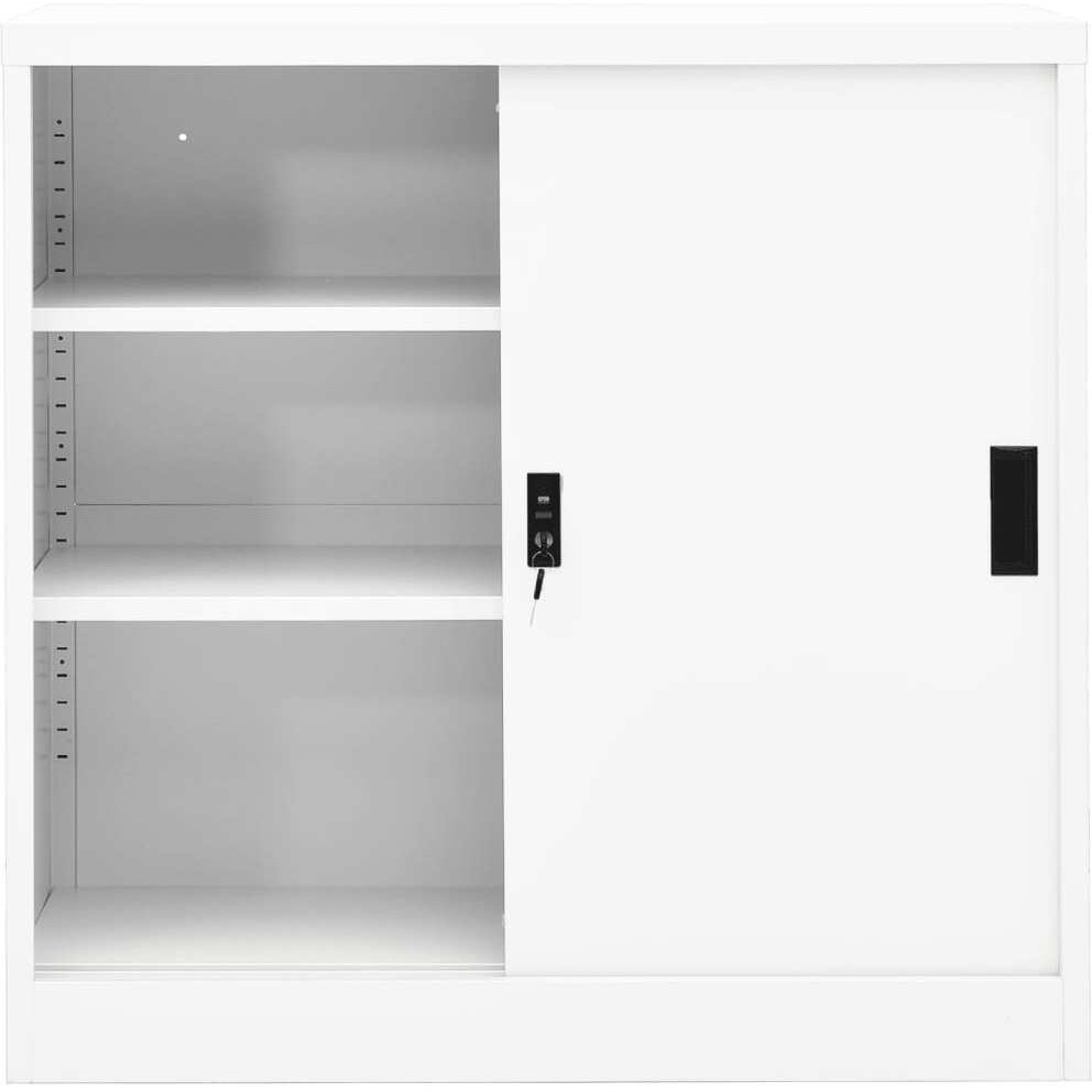 Vidaxl Office Cabinet With Sliding Door White 35.4"&quotX15.7"&quotX35.4"" Steel