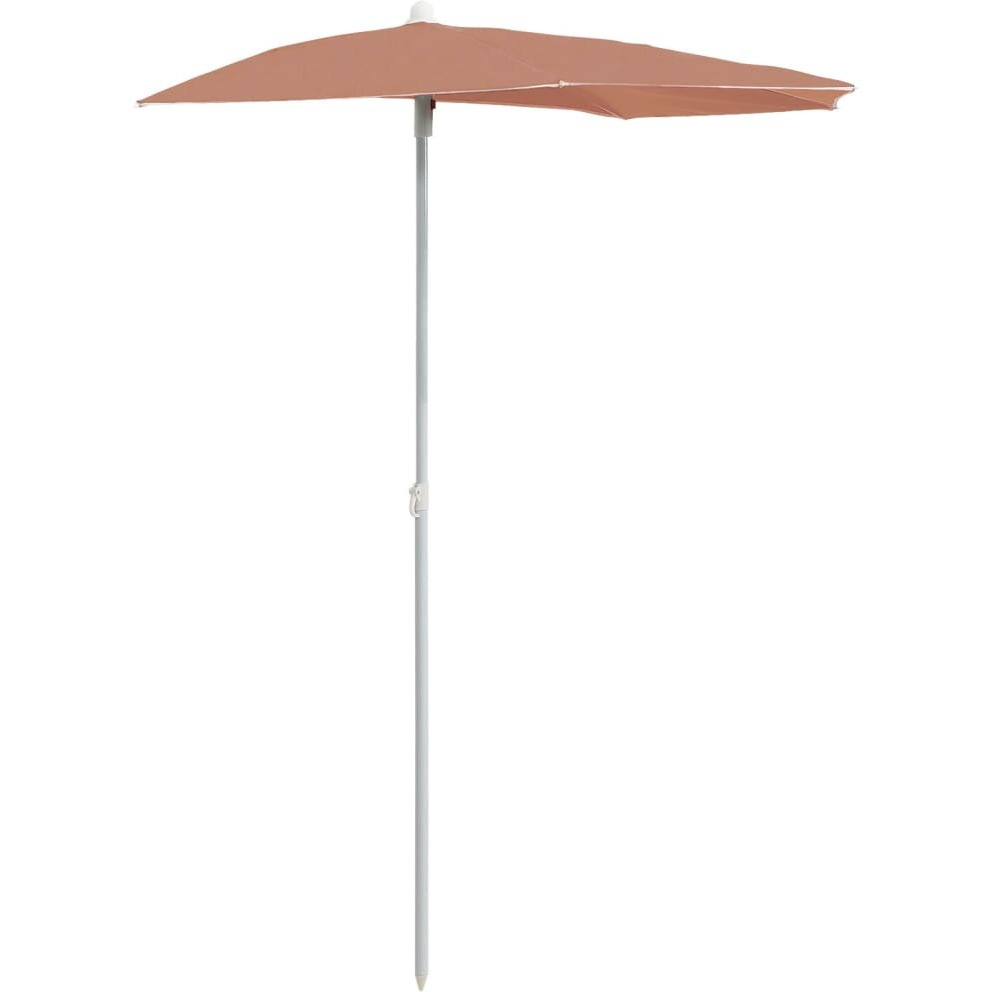 Vidaxl Garden Half Parasol With Pole 70.9"&quotX35.4"" Terracotta