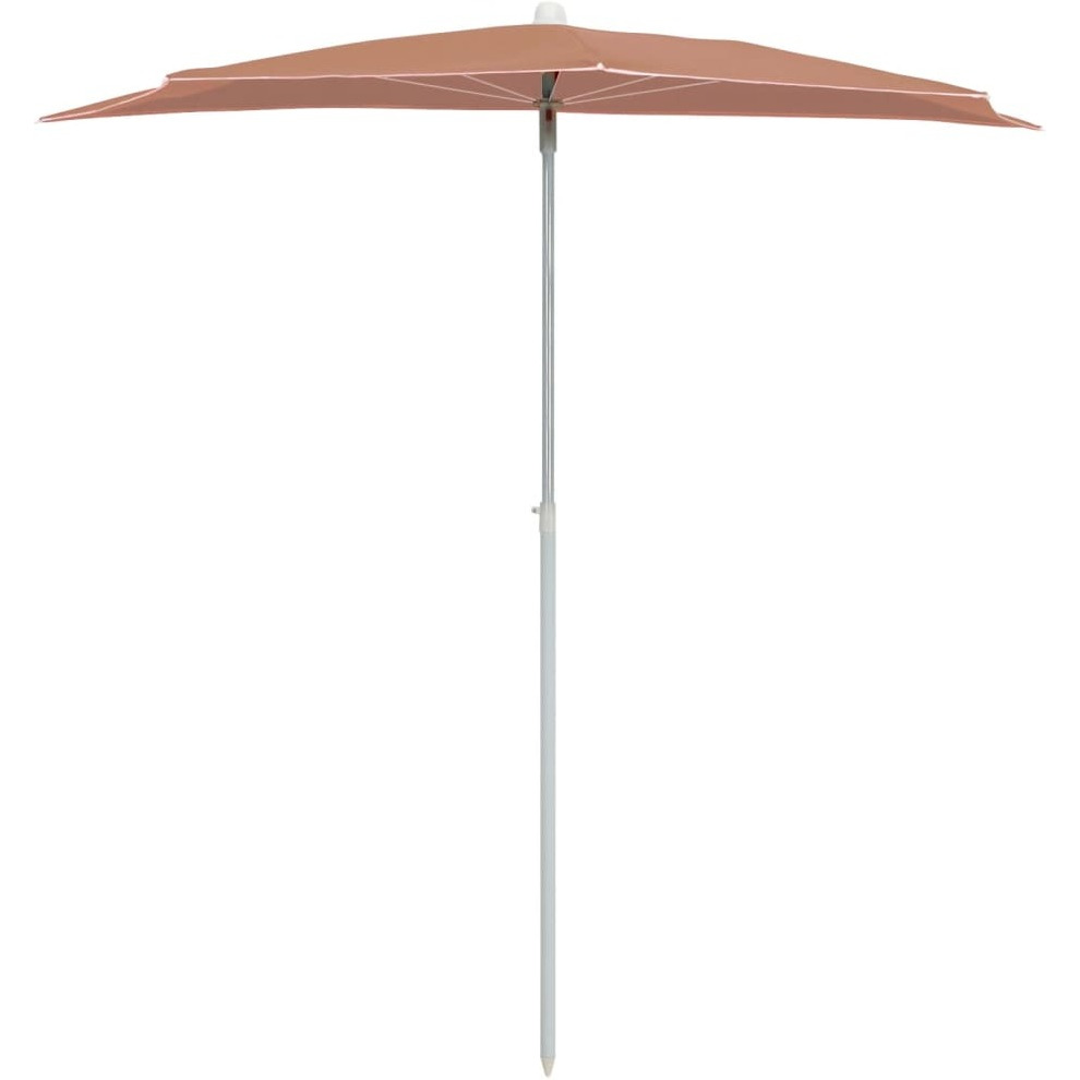 Vidaxl Garden Half Parasol With Pole 70.9"&quotX35.4"" Terracotta