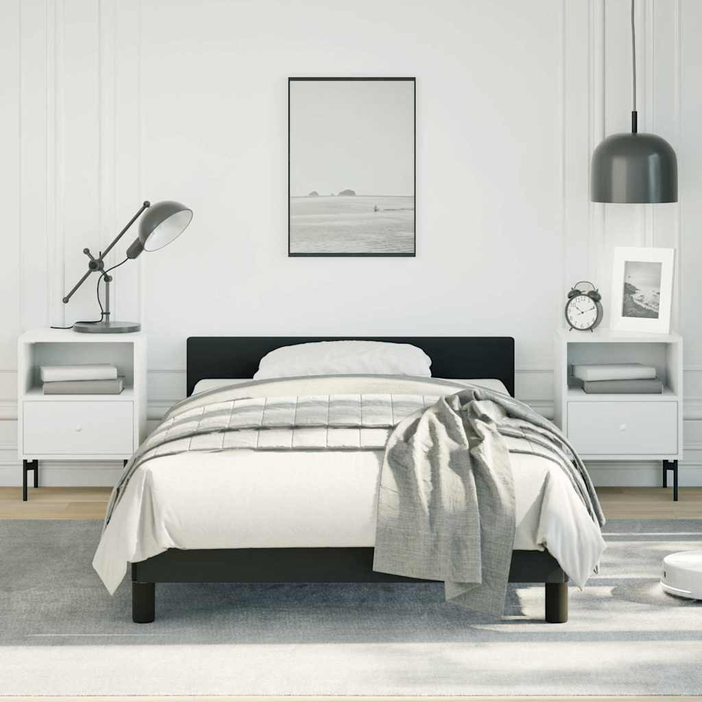 Vidaxl Bed Frame With Headboard Black 39.4"&quotX79.9"" Twin Xl Faux Leather
