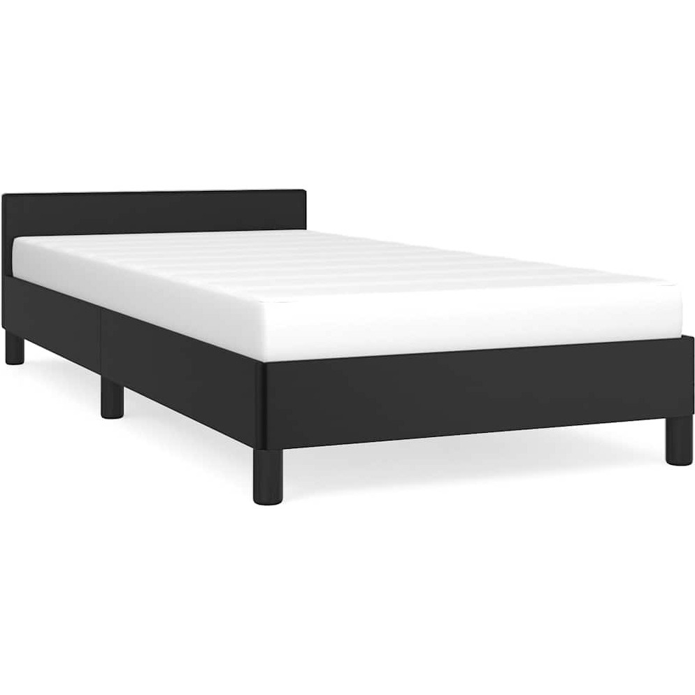 Vidaxl Bed Frame With Headboard Black 39.4"&quotX79.9"" Twin Xl Faux Leather