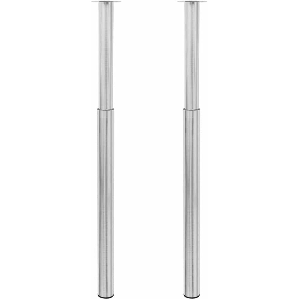 Vidaxl 2 Telescopic Table Legs Brushed Nickel 28""-43.3""
