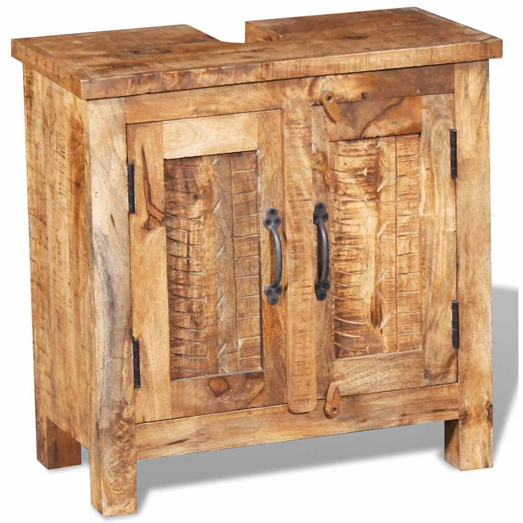 Vidaxl Bathroom Vanity Cabinet With Mirror Solid Mango Wood