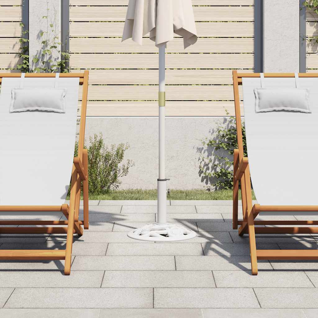 Vidaxl Umbrella Base White 19.8 Lbs 15.7 Cast Iron, 47864