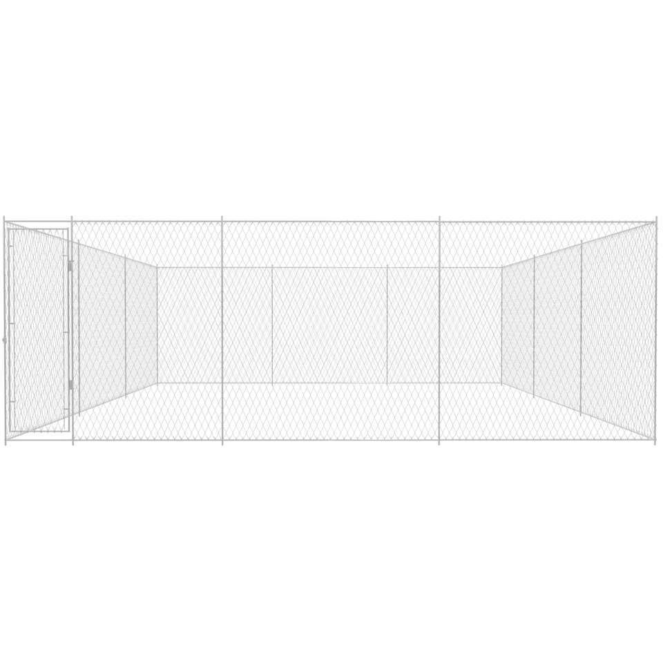Vidaxl Outdoor Dog Kennel Galvanized Steel 224.4"&quotX224.4"&quotX72.8""