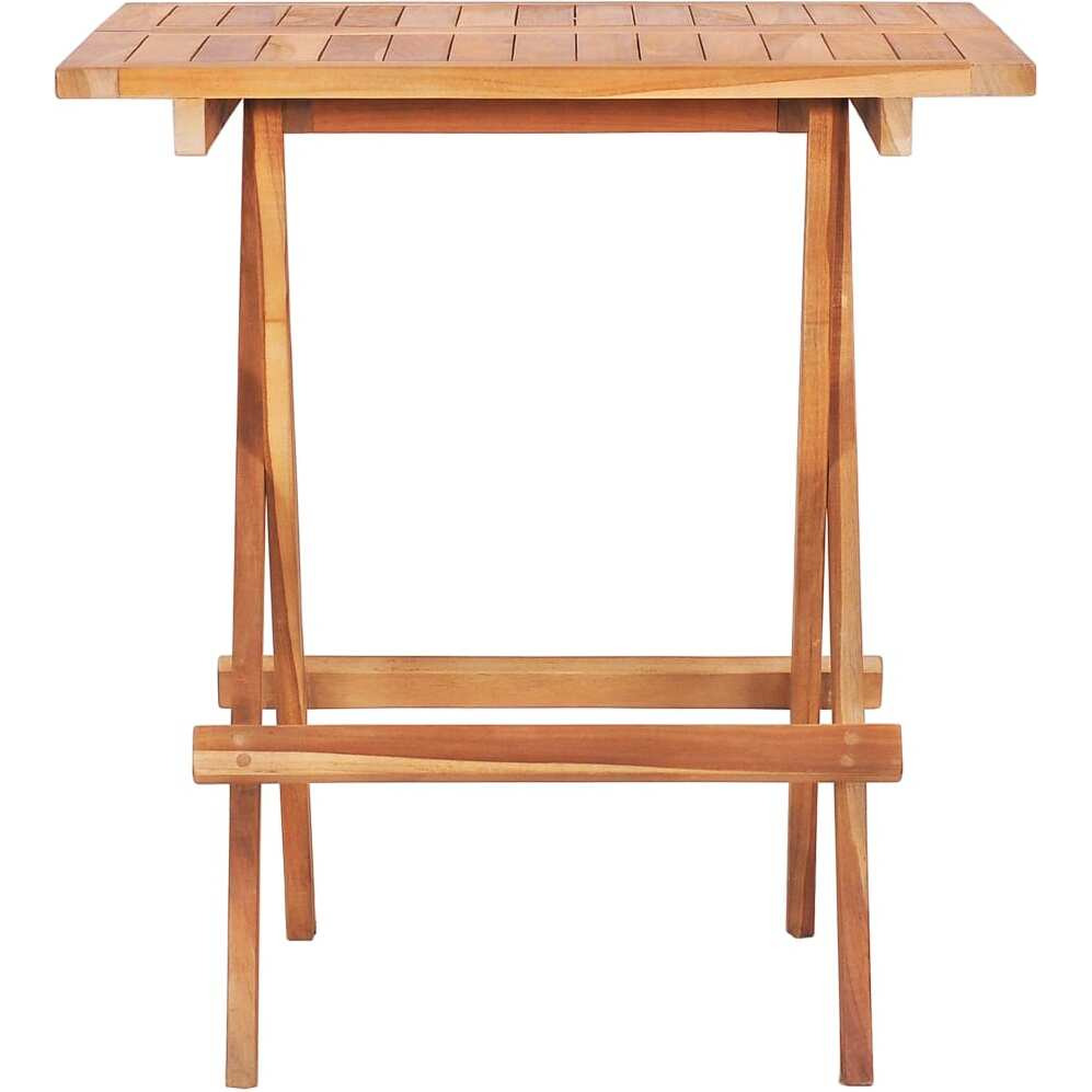 Vidaxl Folding Bistro Table 23.6"&quotX23.6"&quotX25.6"" Solid Teak Wood