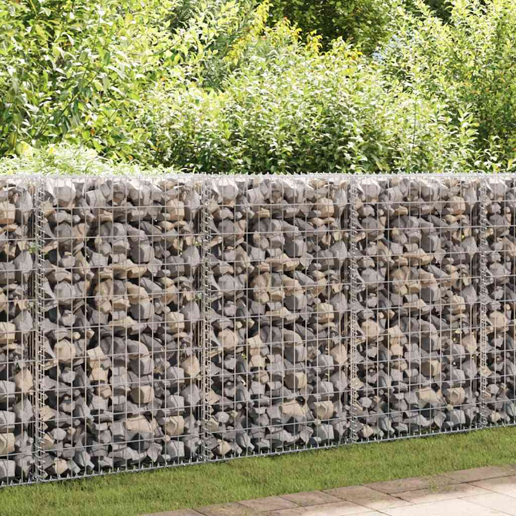 Vidaxl Gabion Wall With Covers Galvanized Steel 59.1"&quotX23.6"&quotX39.4""