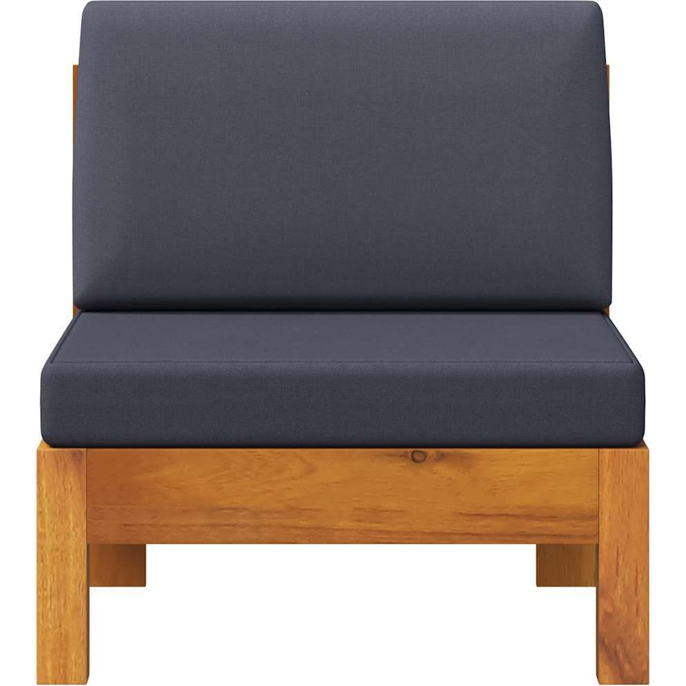 Vidaxl Middle Sofa With Dark Gray Cushions Solid Acacia Wood