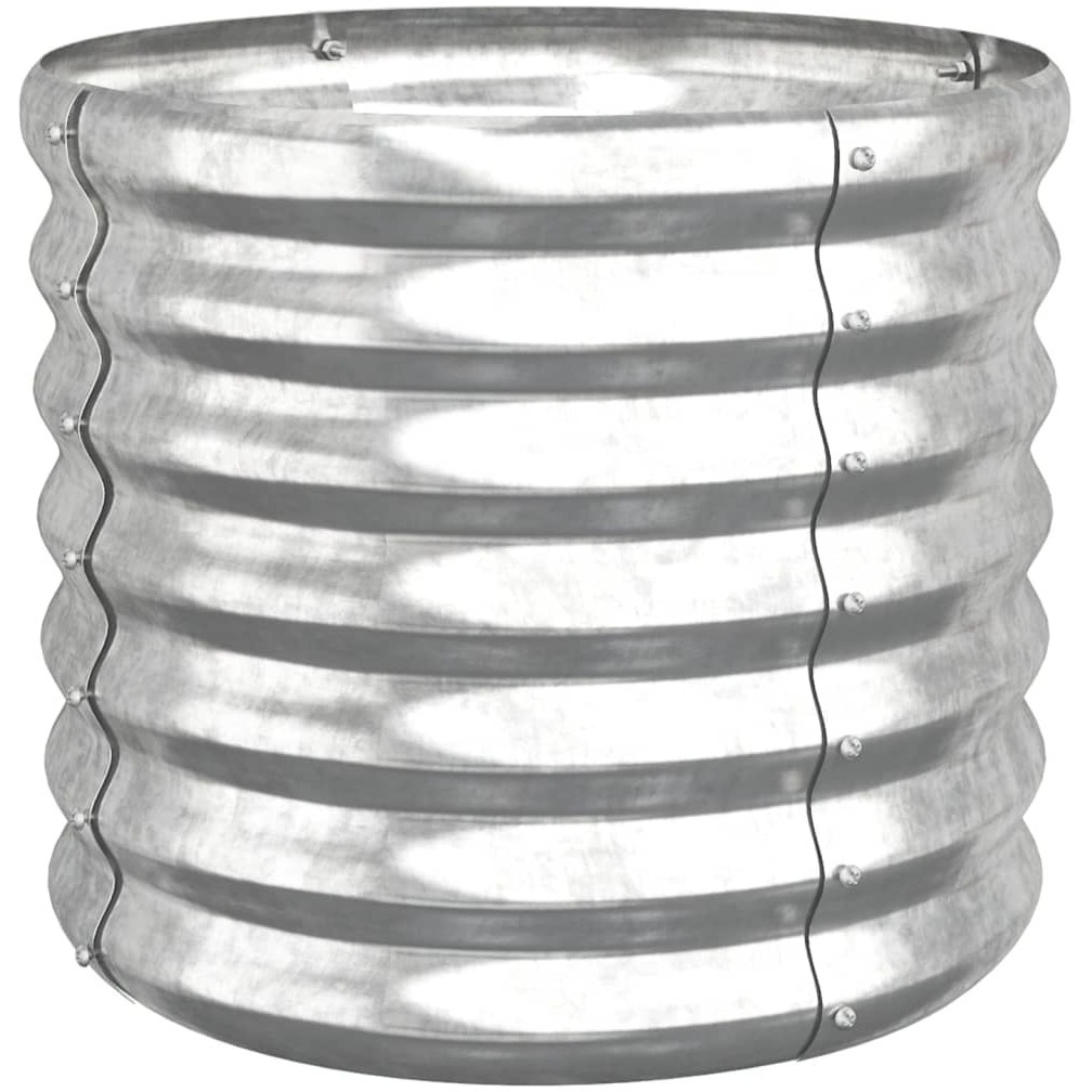 Vidaxl Garden Planter Powder-Coated Steel 15.7"&quotX15.7"&quotX14.2"" Silver