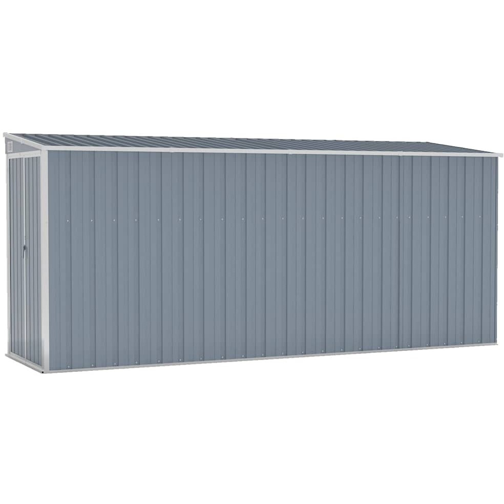 Wall-Mounted Garden Shed Gray 46.5"&quotX150.4"&quotX70.1"" Galvanized Steel