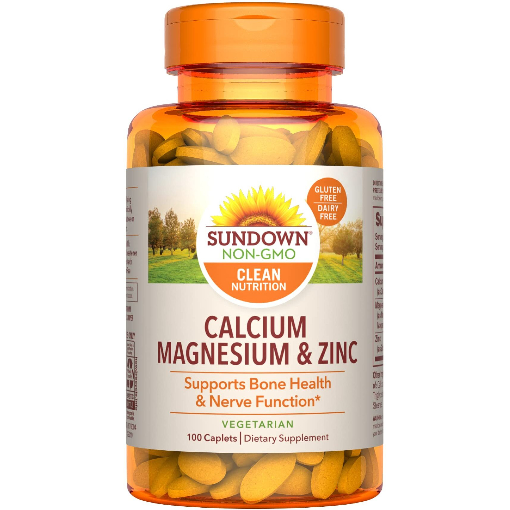 Sundown Calcium Magnesium Zinc, For Immune Support, Supports Bone And Nerve Health, 100 Caplets
