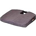 Nova Medical Products Comfort Seat Cushion, Memory Foam Coccyx Cushion For Office Chair, Car, Wheelchairs & Benches, Waterproof Non-Slip Bottom, Super Soft Velour Removable & Washable Cover, Color Charcoal Blue (2655C)