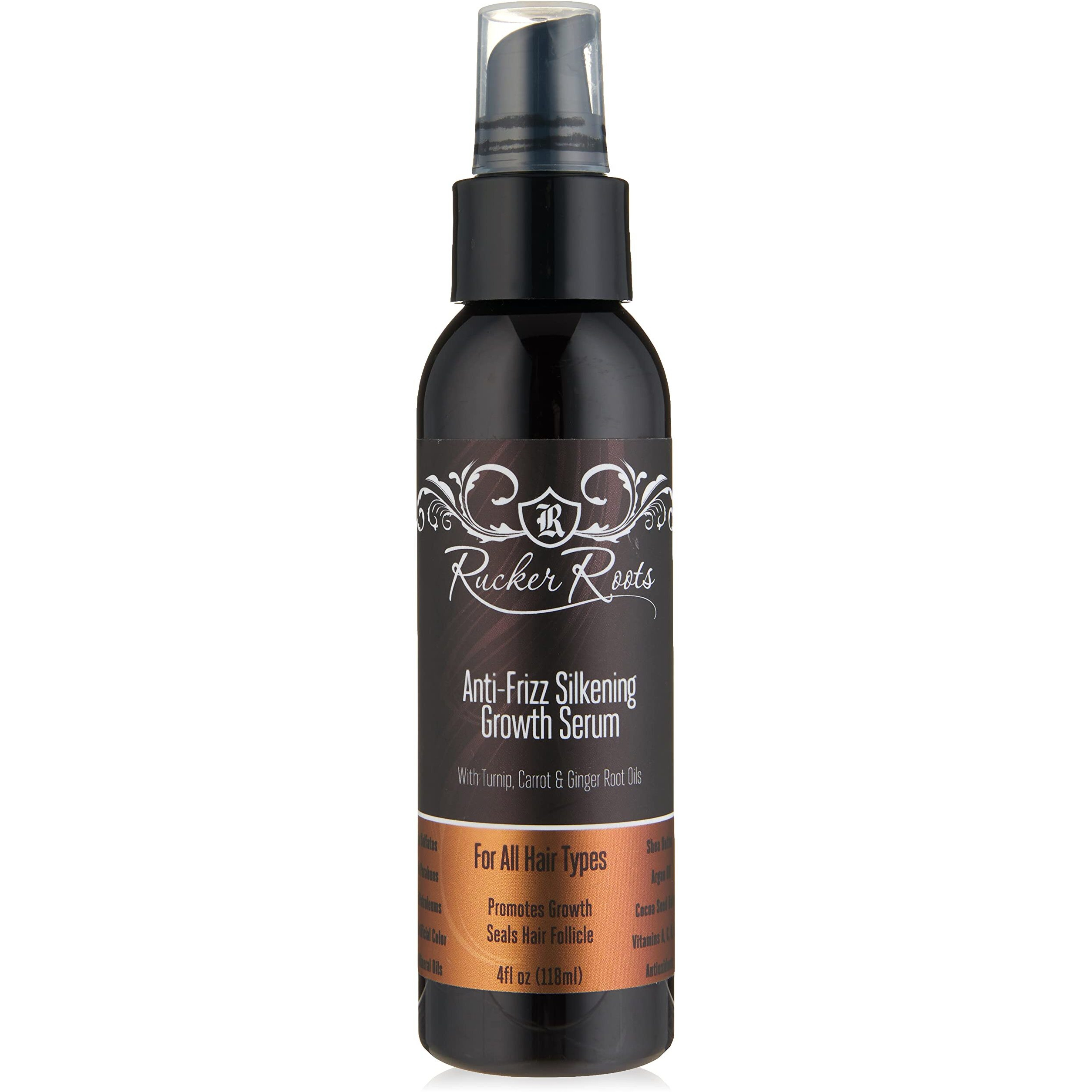 Rucker Roots Anti - Frizz Silkening Growth Serum |Ginger, Turnip, Carrot Root Oils| Promotes Growth