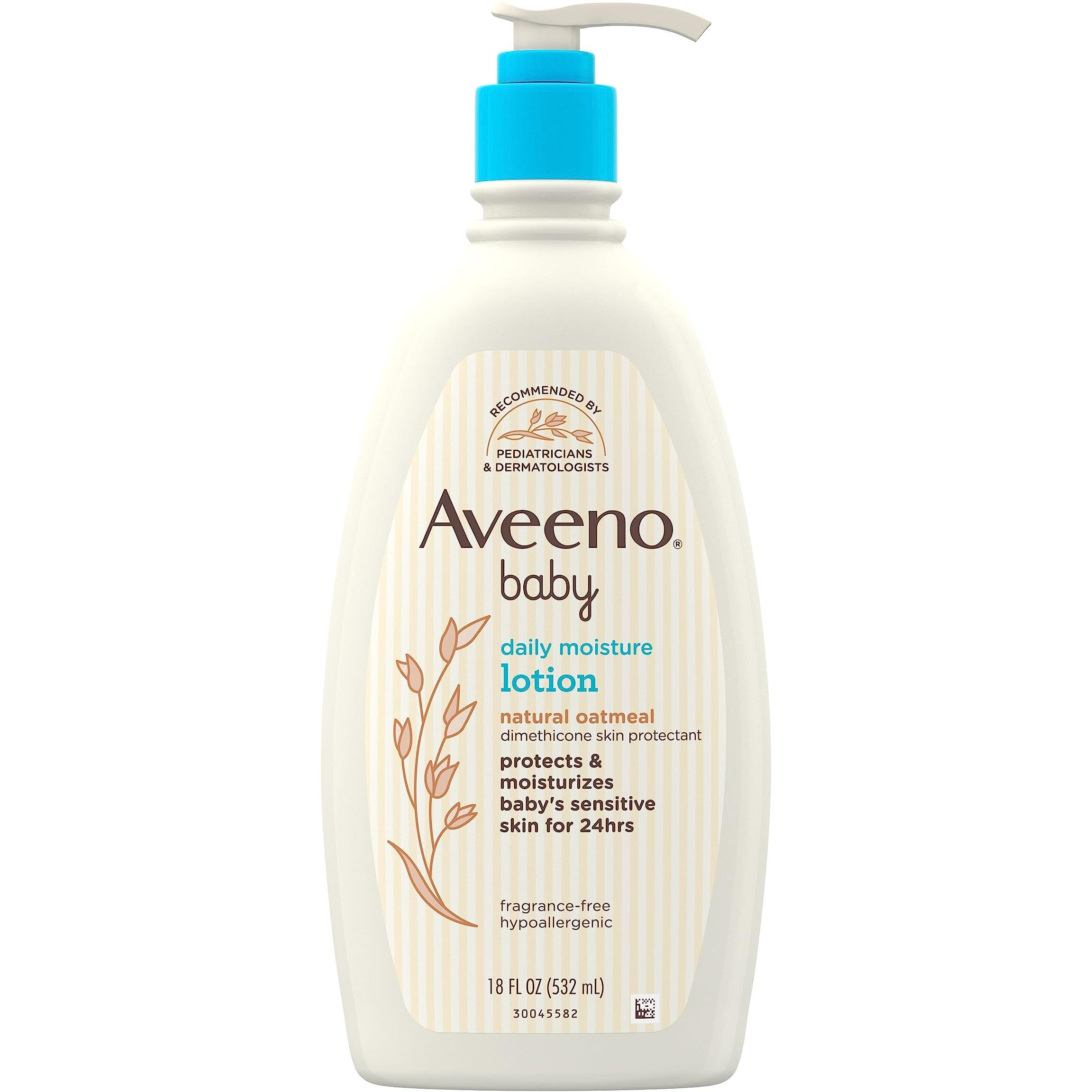 Aveeno Baby Daily Moisture Moisturizing Lotion For Delicate Skin With Natural Colloidal Oatmeal & Dimethicone, Hypoallergenic, Fragrance-, Phthalate- & Paraben-Free, 18 Fl. Oz (Package May Vary)