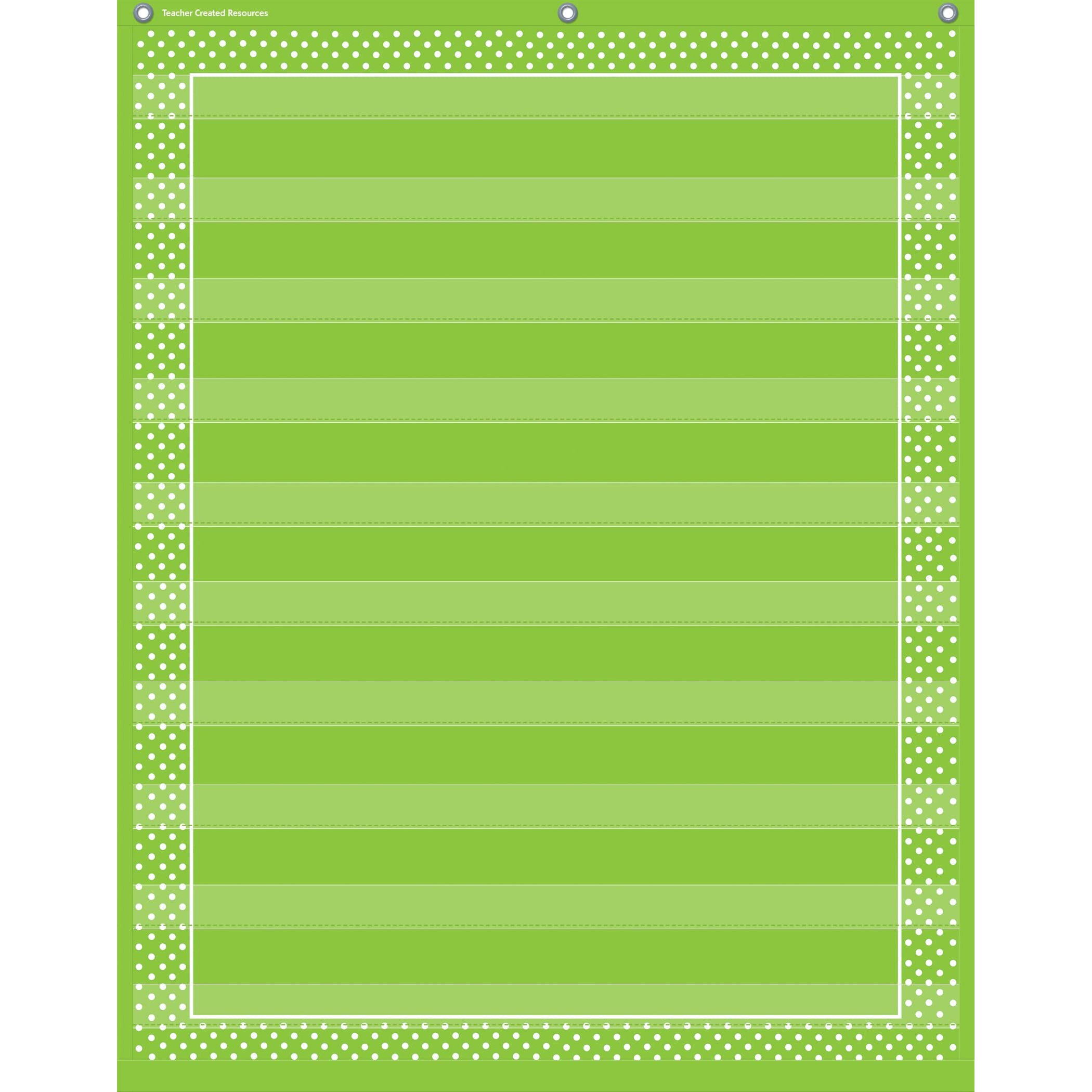 Lime Polka Dots 10 Pocket Chart