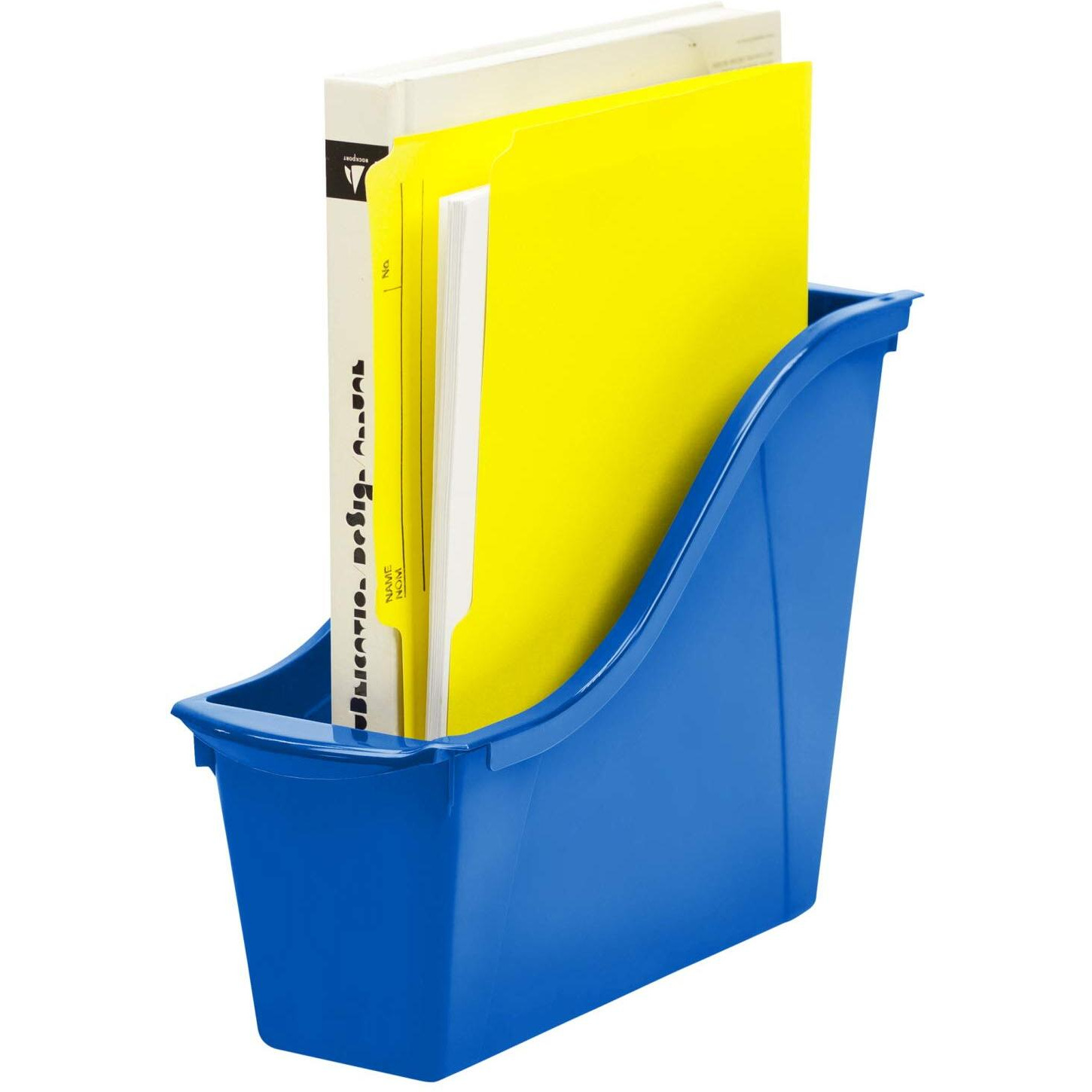 Storex 71108U06C Small Book Bin 11.75"&quotX4.5"&quotX8.5"" Blue