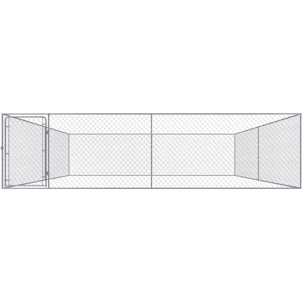Vidaxl Outdoor Dog Kennel Galvanized Steel 13.1'X13.1'X3.3'