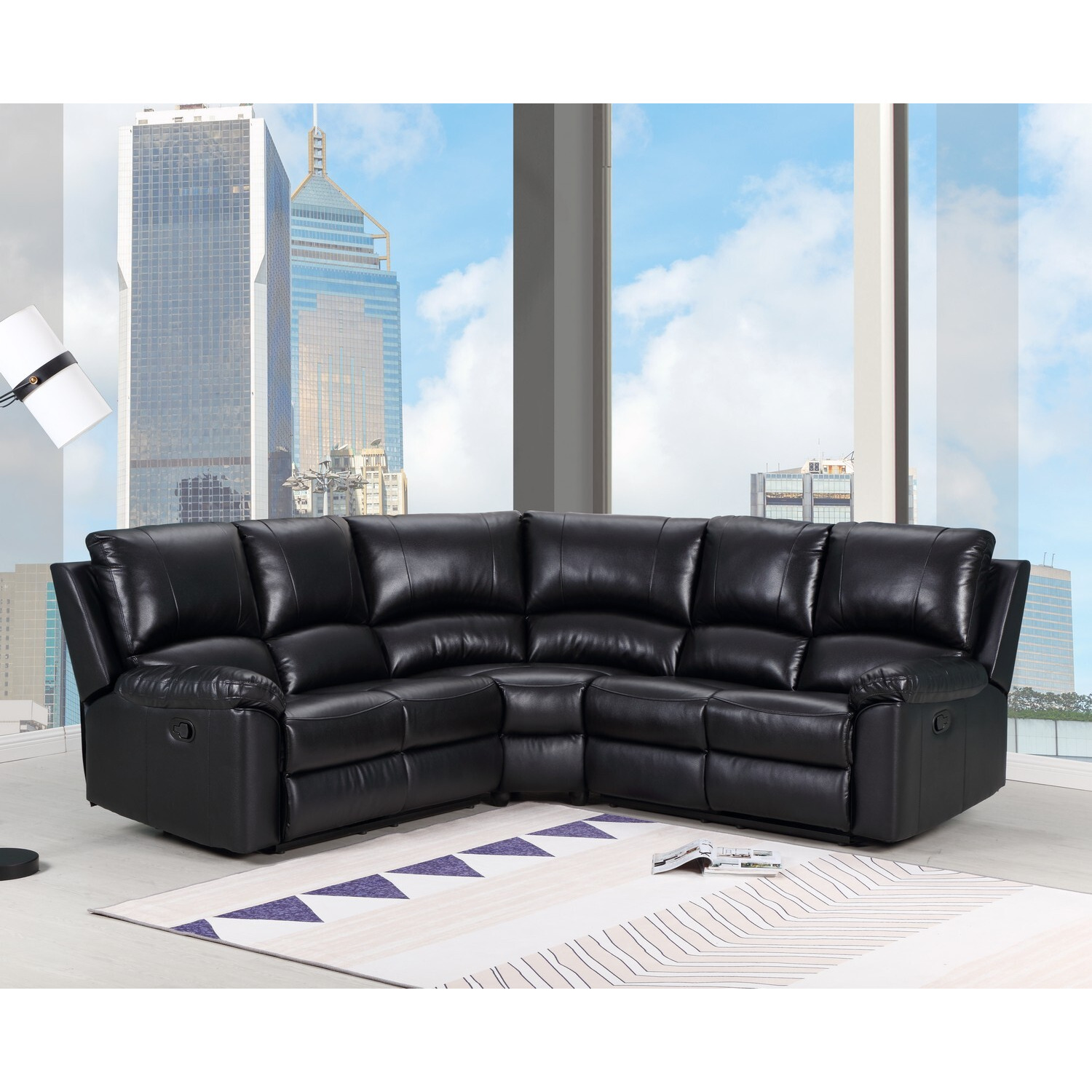 80"" X 80"" X 39"" Black  Sectional