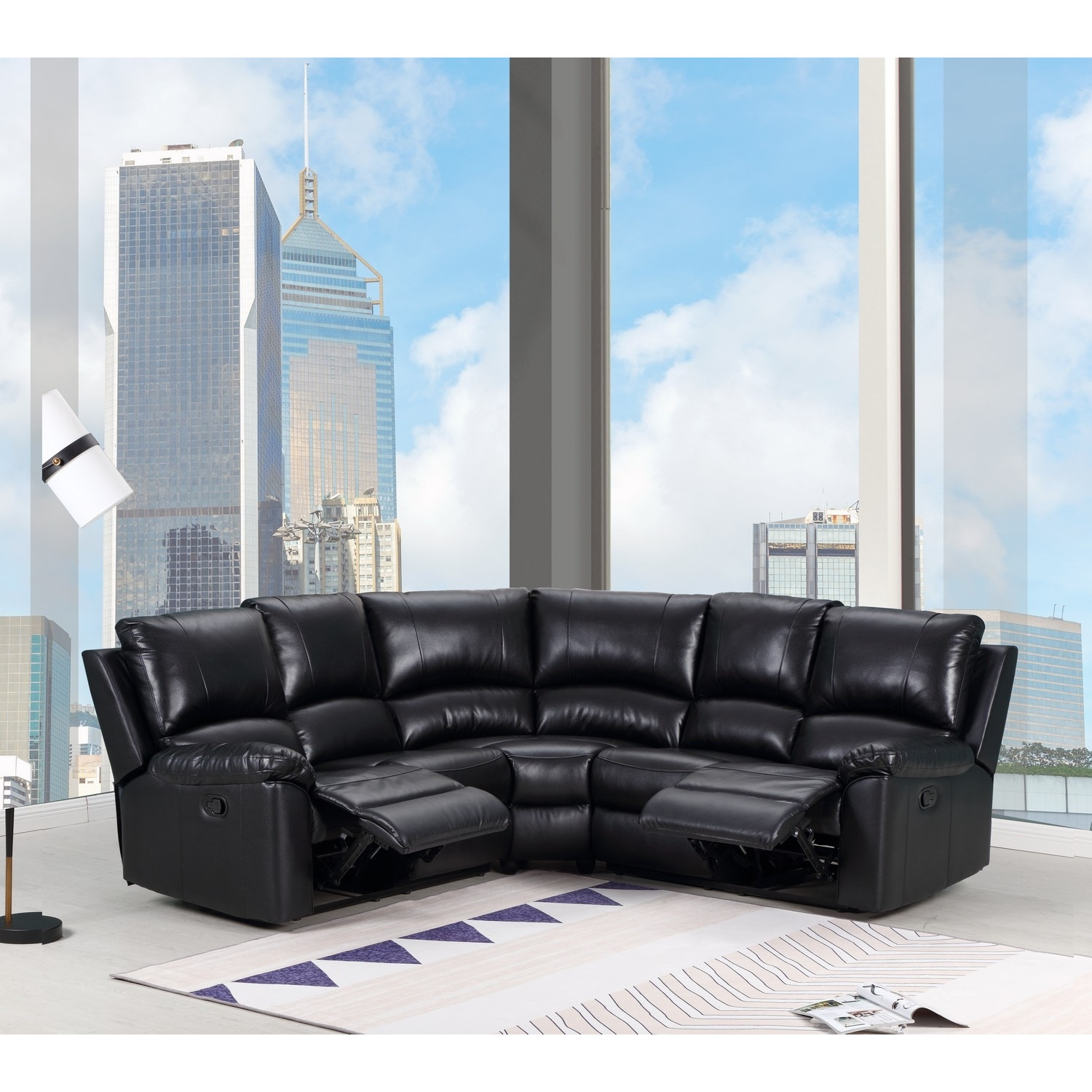 80"" X 80"" X 39"" Black  Sectional
