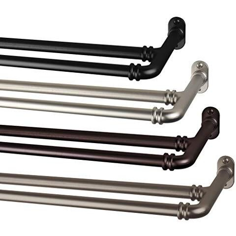 Rod Desyne Bot63-845D 5/8"" Blackout Double Curtain Rod, 84-120 Inch, Satin Nickel