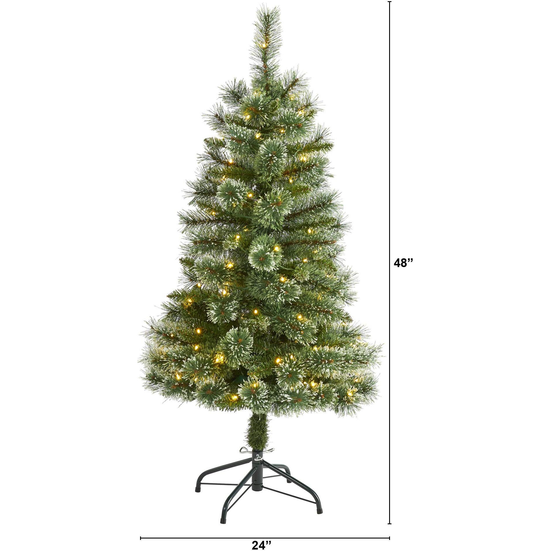 4 Wisconsin Slim Snow Tip Pine Artificial Christmas Tree With 100 Clear Led Light