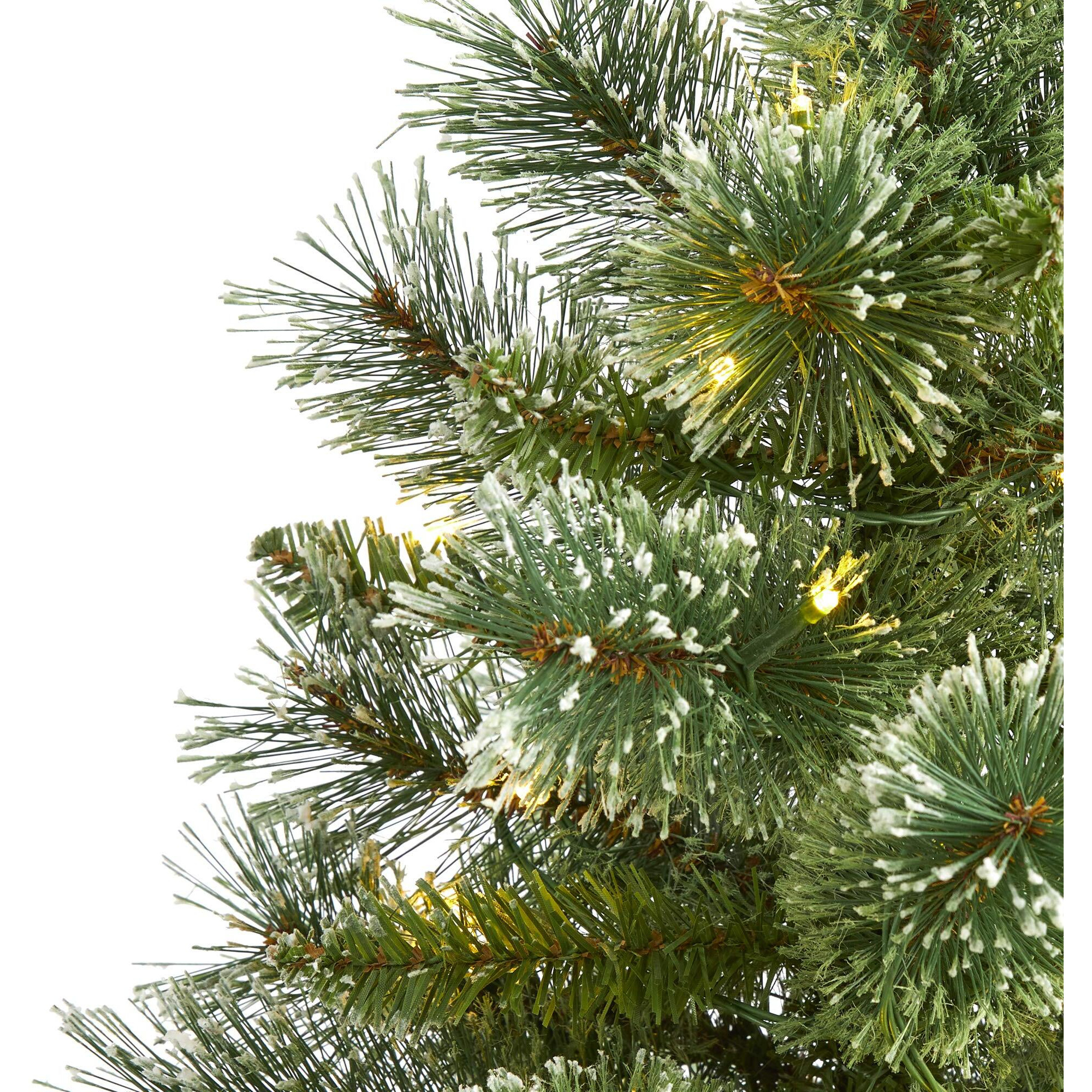 4 Wisconsin Slim Snow Tip Pine Artificial Christmas Tree With 100 Clear Led Light
