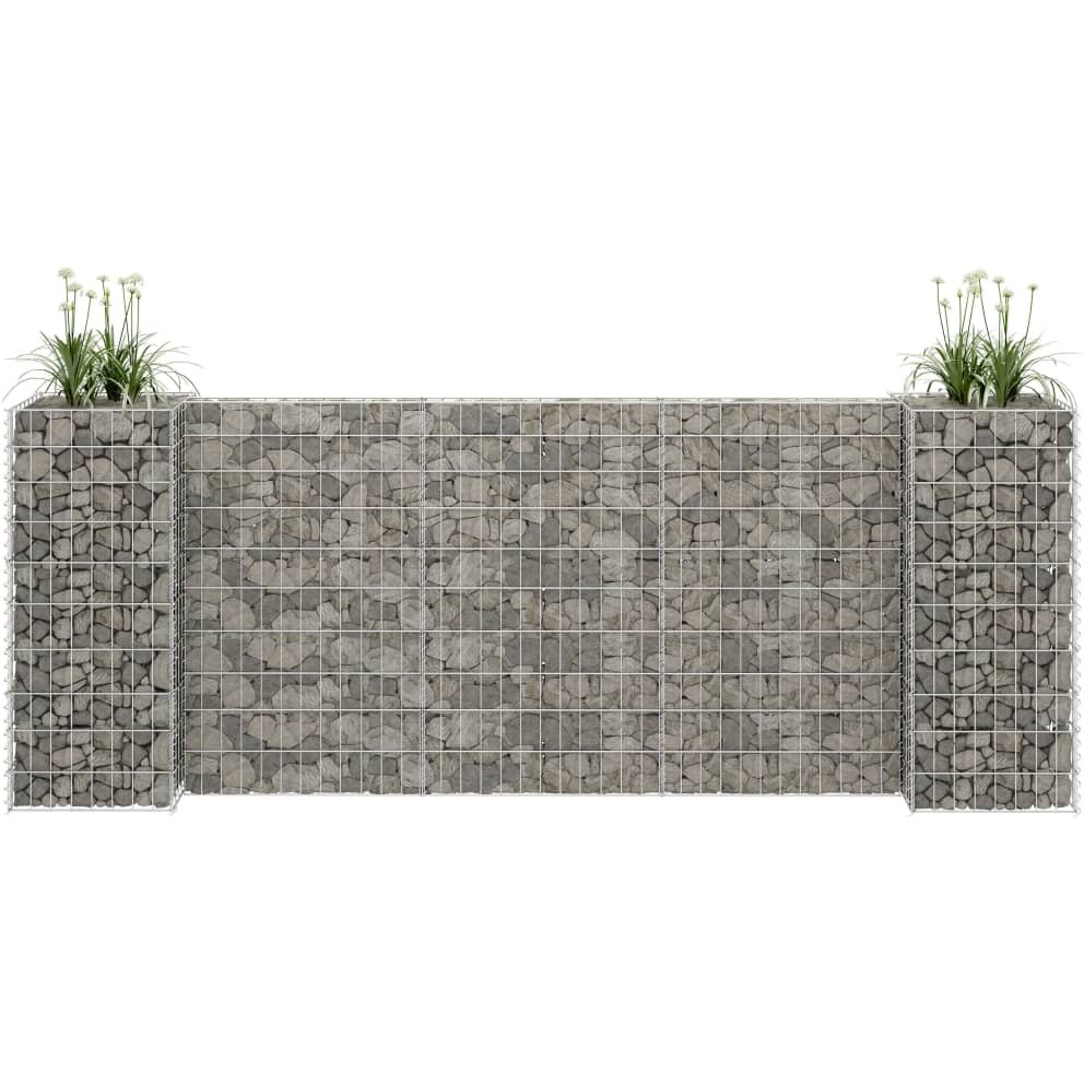 Vidaxl H-Shaped Gabion Planter Steel Wire 102.4"&quotX15.7"&quotX39.4""