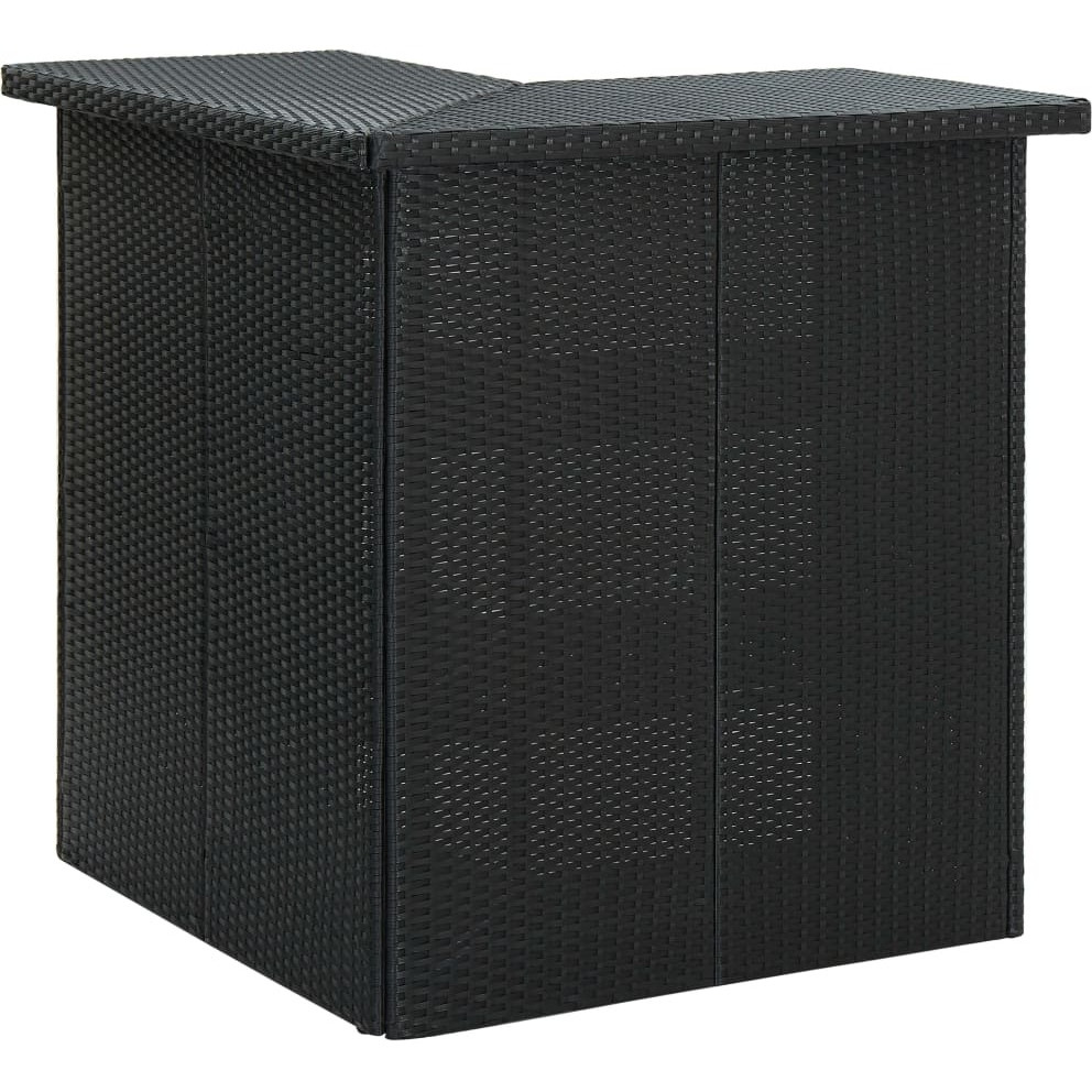 Vidaxl 8 Piece Patio Bar Set With Cushions Poly Rattan Black