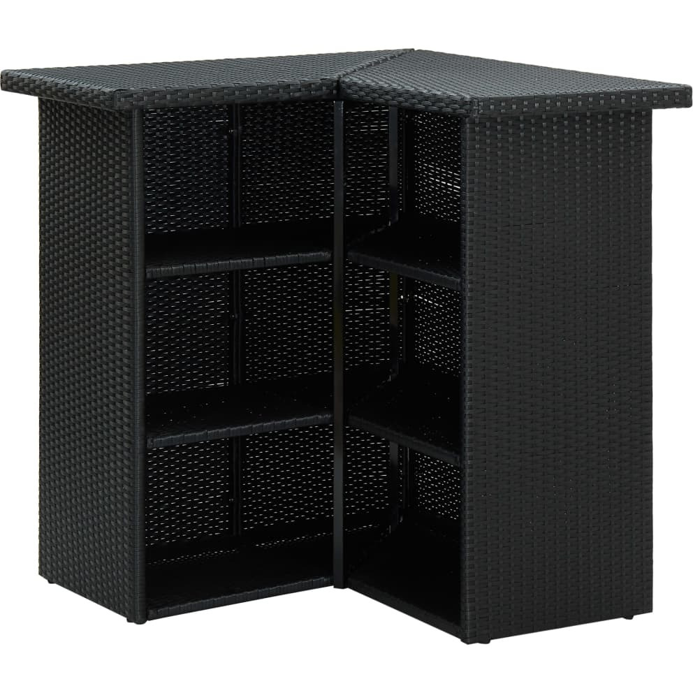 Vidaxl 8 Piece Patio Bar Set With Cushions Poly Rattan Black
