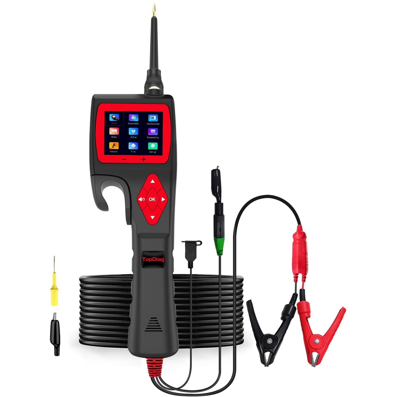Topdiag P200 Power Circuit Probe Kit - Advanced Automotive Electrical System Multimeter, Oscilloscope, Automotive Circuit Tester, Fuel Injector Activator, Short Circuit Finder - 9~30V