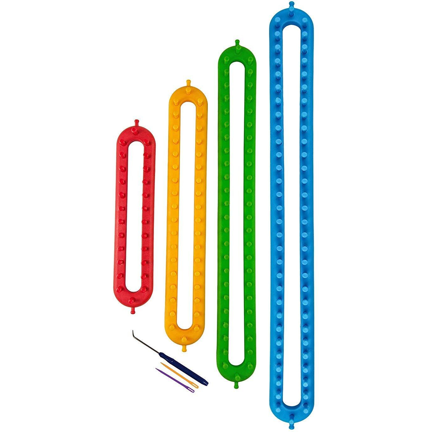 Wayion Knitting Loom Set With Hook Needle Kit Yarn Cord Knitter 4 Hat Looms Long Knitting Loom Diyfor Scarf Sweater Shawl Blankets