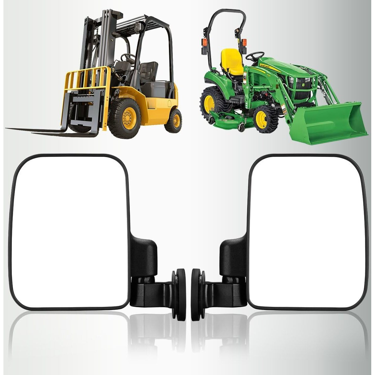 Shejisi Strong Magnetic Tractor Side Mirrors, Fit For TractorsForkliftsSmall DozersLawn MowerLift TrucksSafe And Practical Accessories Compatible With John Deere,Kubota,Toyota,Yale,Crown,Case Ih