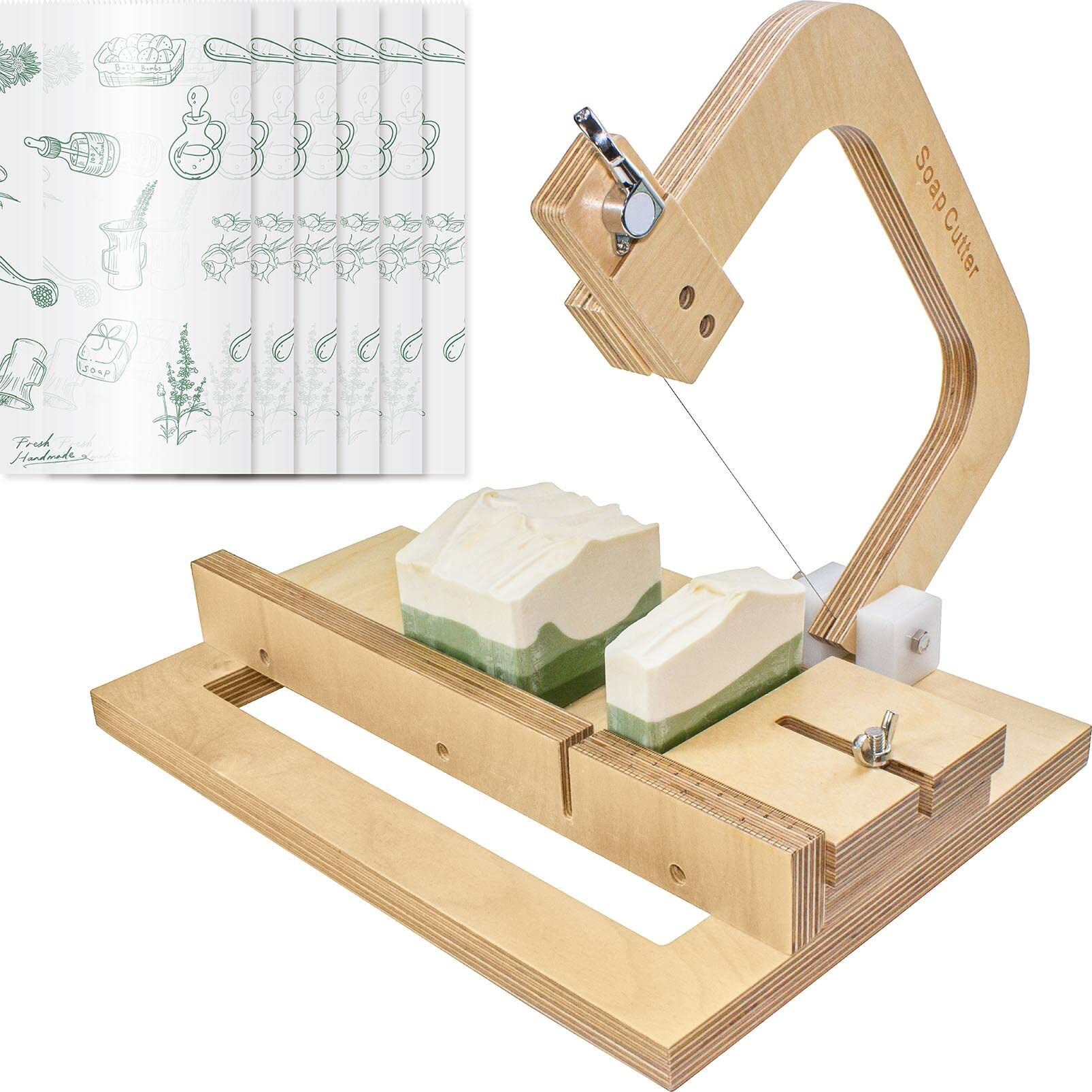 Wooden Soap Cutter For Soap Making Supplies Adjustable Wire Slicer Cutting Tool Handmade