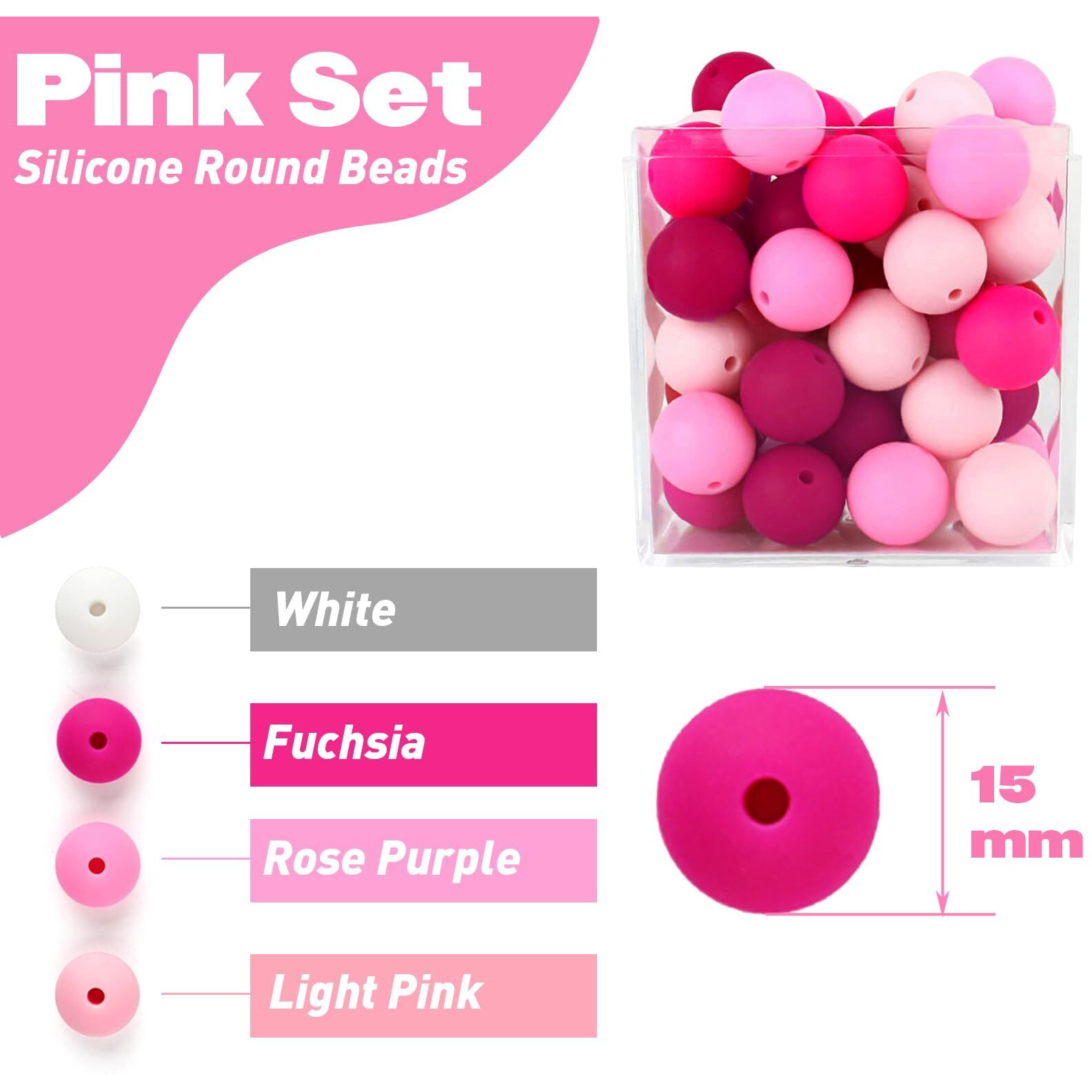 15Mm Silicone Beads, 120 Pcs Silicone Round Beads, Round Silicone Beads For Pens, Silicone Beads Bulk Set, Spacer Silicone Beads For Keychain Making, Silicone Mix Beads