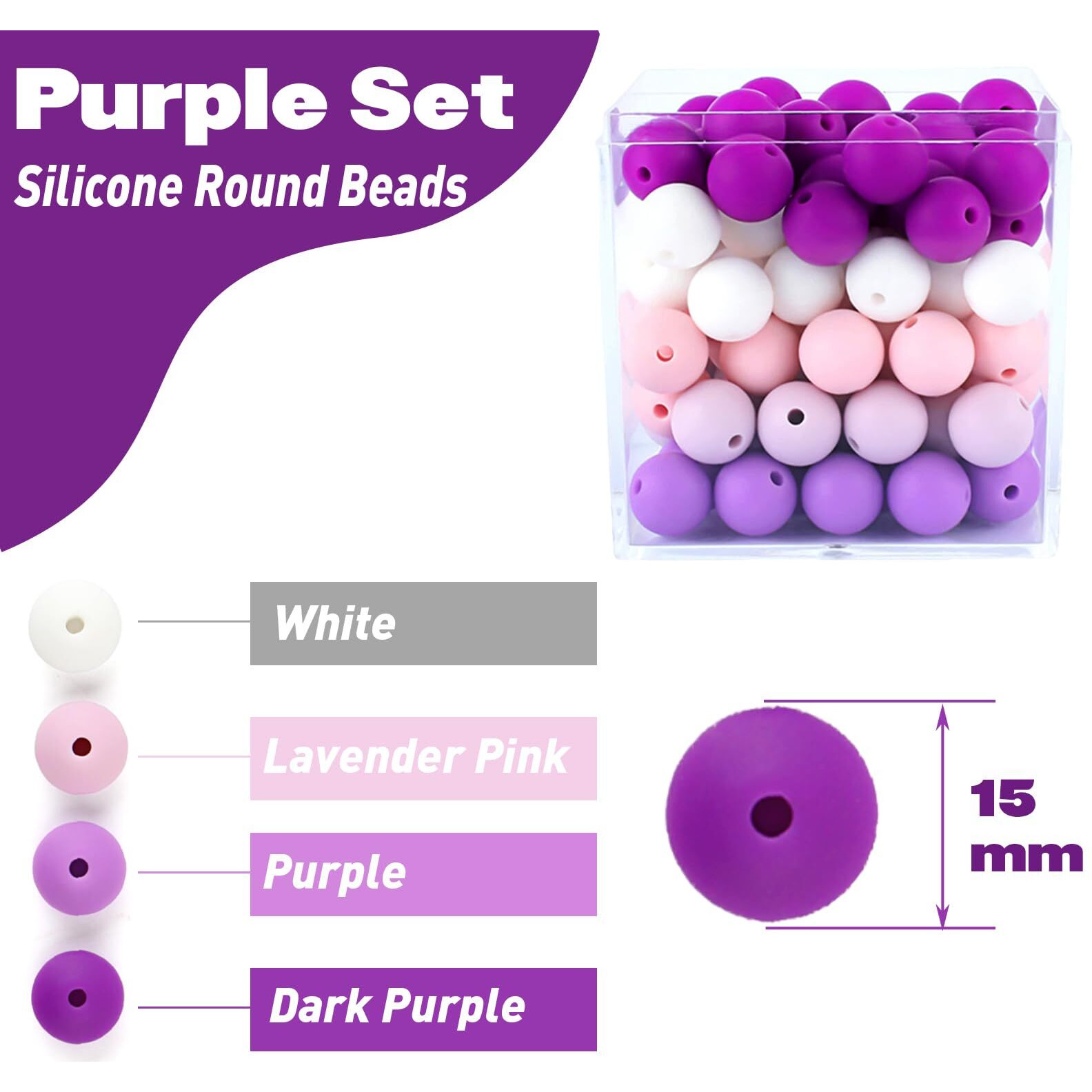 15Mm Silicone Beads, 120 Pcs Silicone Round Beads, Round Silicone Beads For Pens, Silicone Beads Bulk Set, Spacer Silicone Beads For Keychain Making, Silicone Mix Beads