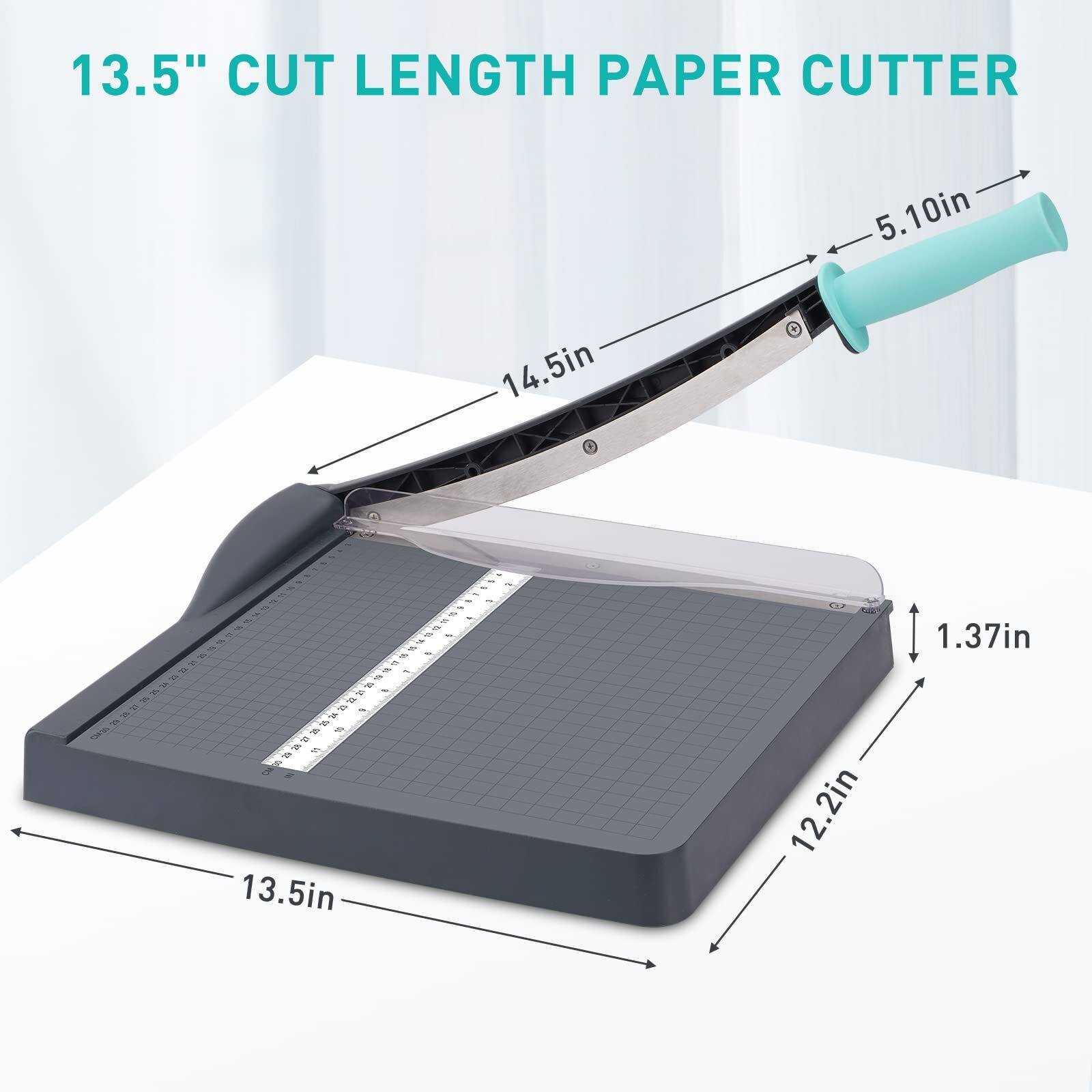 Paper Cutter, Paper Slicer With Safety Guard And Blade Lock, 12"" Cut Length Guillotine Paper Cutter With 16 Sheet Capacity, Paper Cutters And Trimmers For Cardstock Cardboard (Gray)