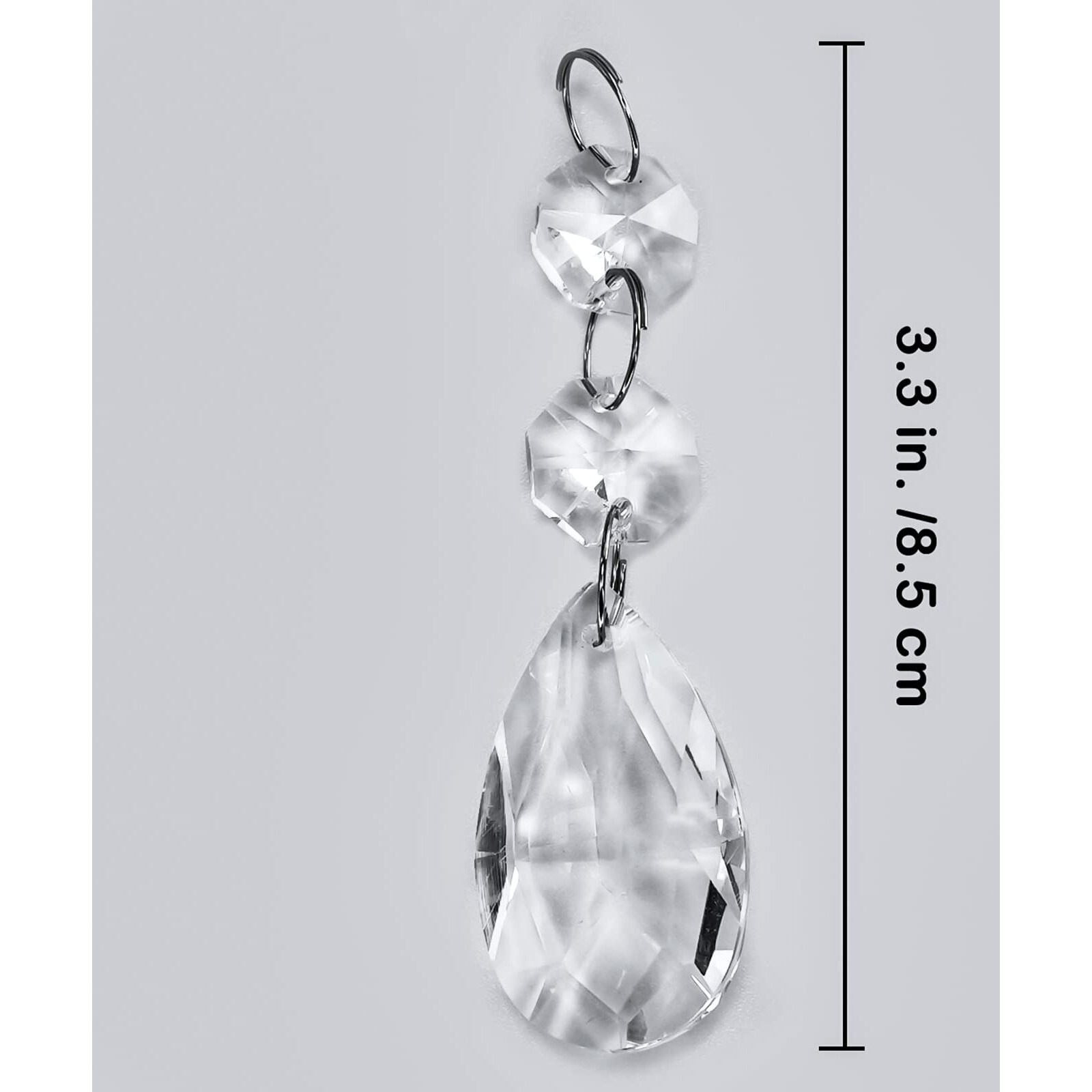 Supla 24 Pcs Teardrop Chandelier Prisms Candle Chandelier Crystal Pendants Glass Pendant Beads 1.5"" For Chandelier Lights Suncatchers
