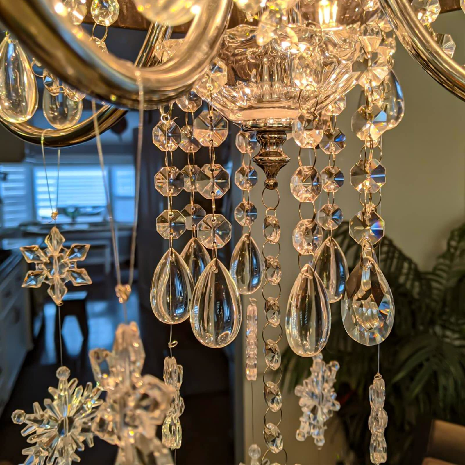 Supla 24 Pcs Teardrop Chandelier Prisms Candle Chandelier Crystal Pendants Glass Pendant Beads 1.5"" For Chandelier Lights Suncatchers