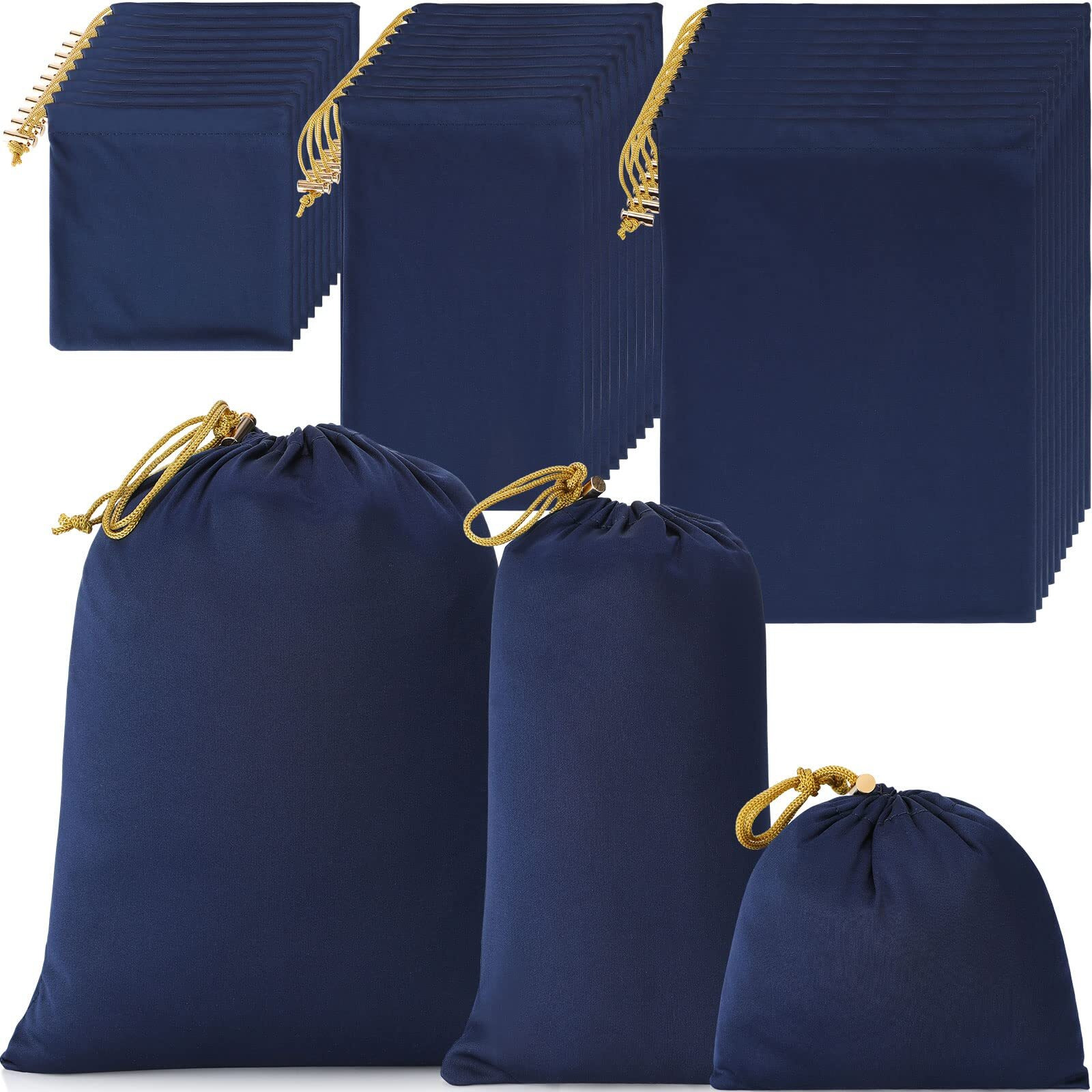 Nuogo 30 Pcs Adult Game Toy Storage Bags 3 Sizes Microfiber Drawstring Bag Adjustable Toys Organizer Foldable Ditty Bag Pouch For Jewelry Toy Cosmetic(Blue)