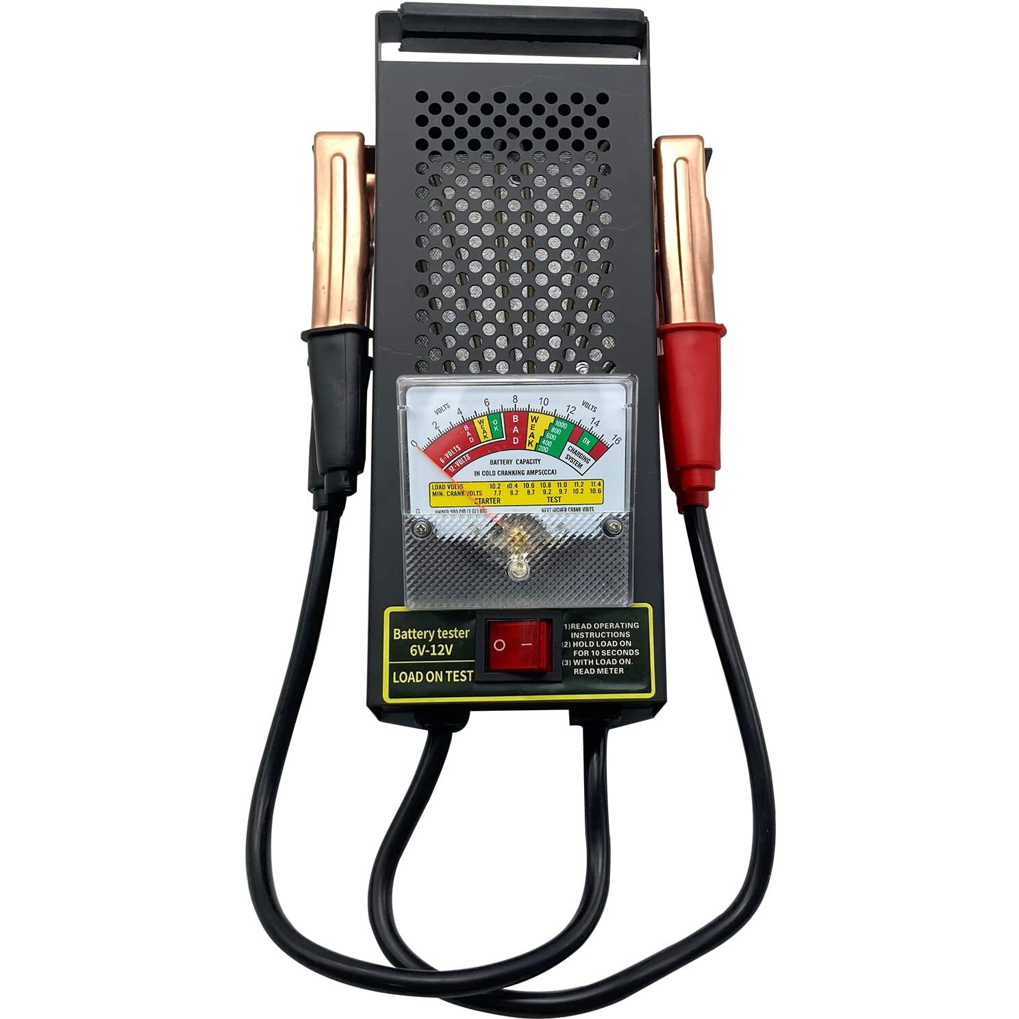 Battery Load Tester, Car Battery Load Tester 6V 12V Battery Alternator Tester With Voltmeter And Alligator Clips For All Batteries Car, Rvs, Motorcycles, Atv, Boats