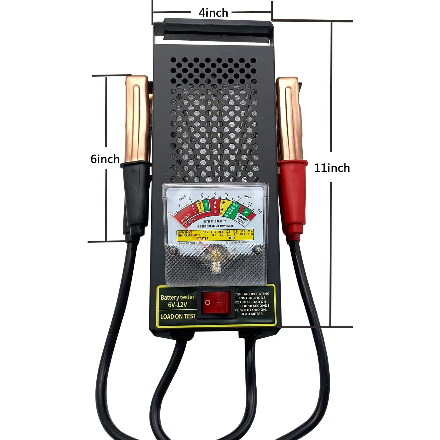 Battery Load Tester, Car Battery Load Tester 6V 12V Battery Alternator Tester With Voltmeter And Alligator Clips For All Batteries Car, Rvs, Motorcycles, Atv, Boats