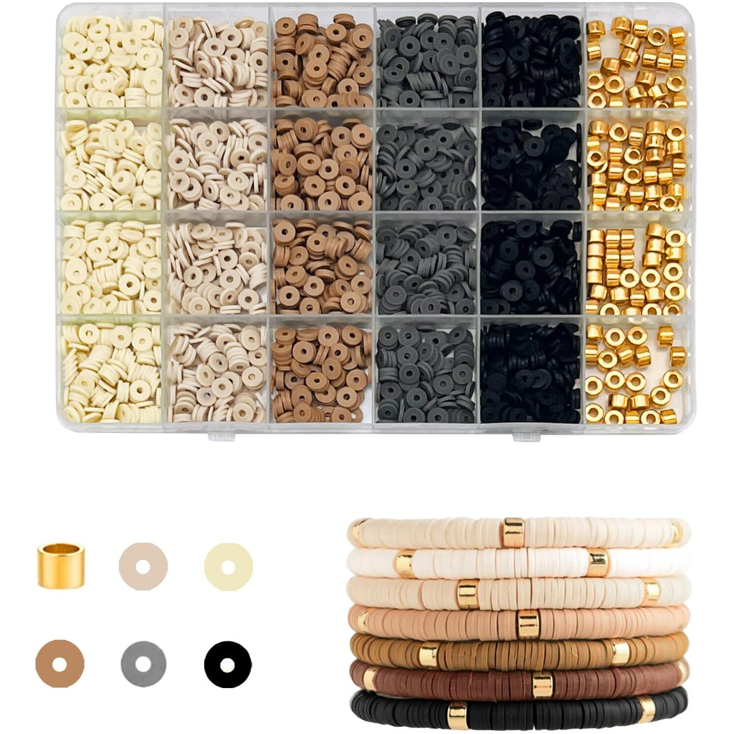 Semata Coffee Bracelets For Women Bracelets Making Kit Clay Beads For Jewelry Making Clay Beads For Bracelets Making Bracelet Clay Bead Kit Friendship Bracelets Making Kit For Girl Clay Beads Beads