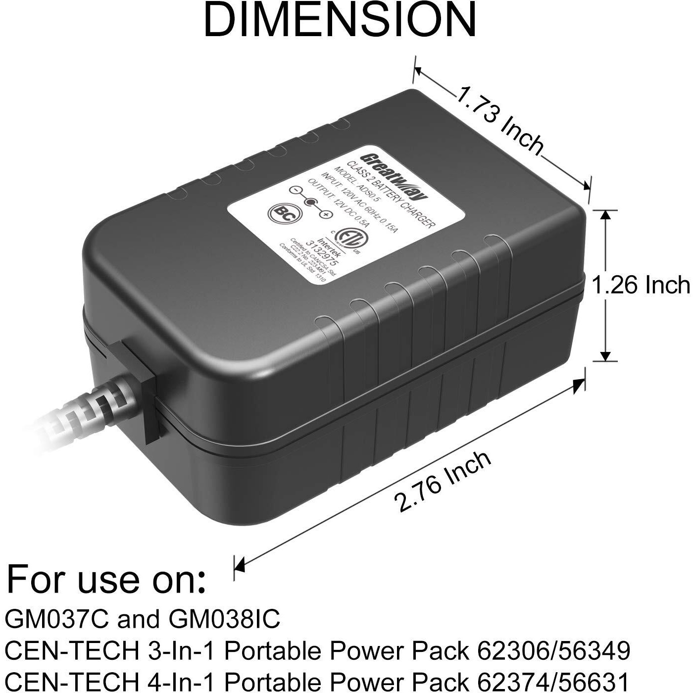 Battery Charger Ads0.5 12V 0.5A