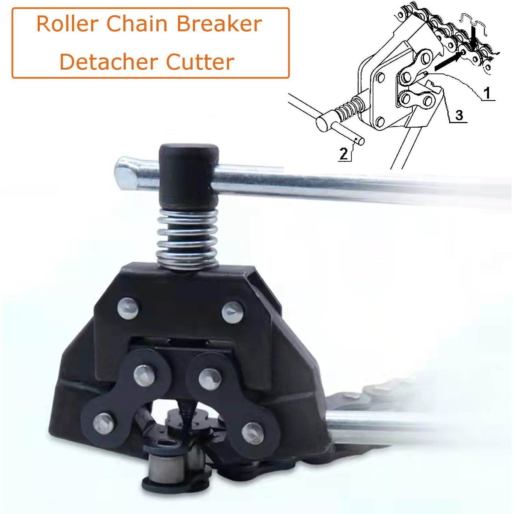 Roller Chain Breaker Cutter Chain Holder Puller Disassembly Tools Kit 25-60 Chains Replacement Set For Bicycle Motorcycle Go Kart Atv
