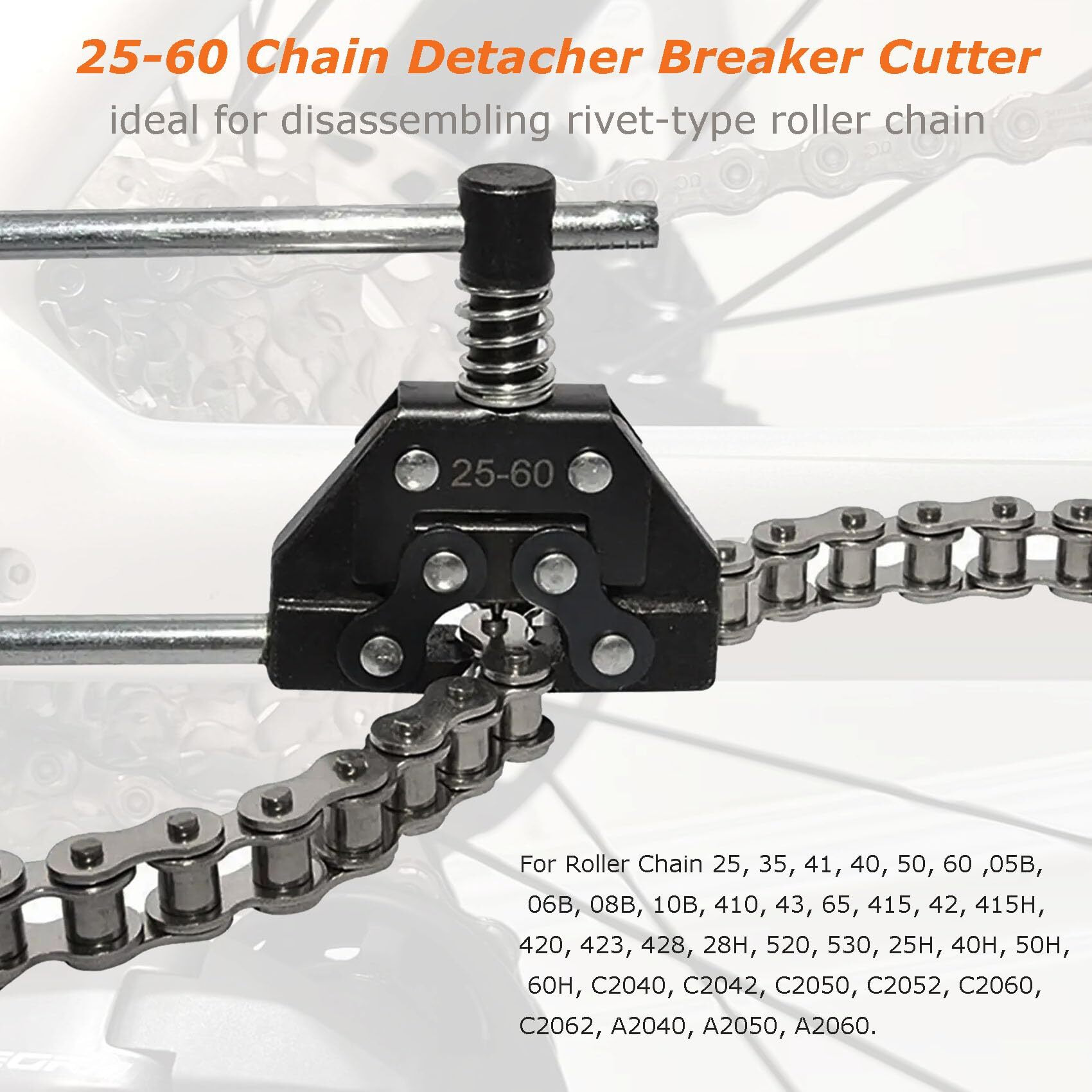 Roller Chain Breaker Cutter Chain Holder Puller Disassembly Tools Kit 25-60 Chains Replacement Set For Bicycle Motorcycle Go Kart Atv