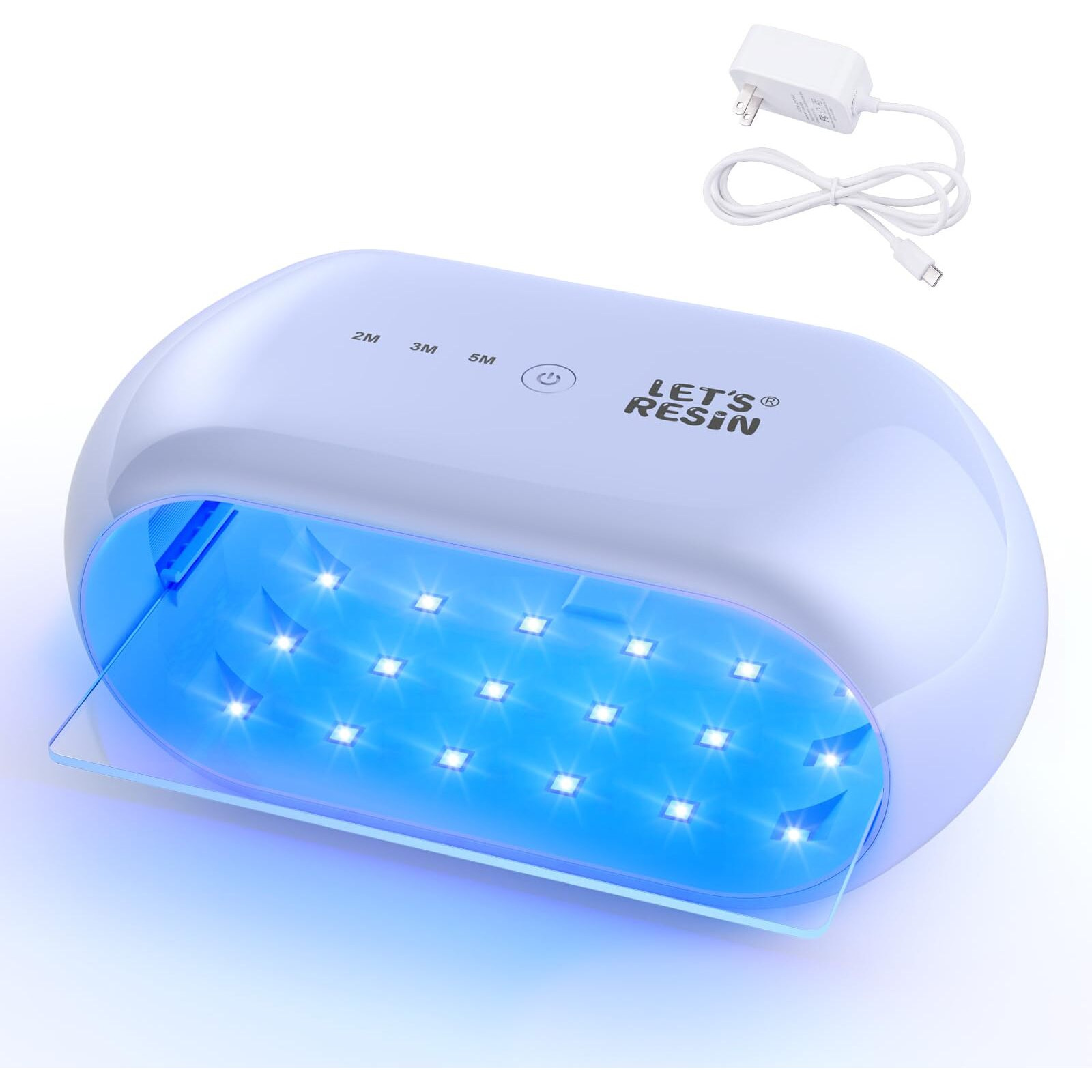 Let's Resin Uv Light Advanced,Two-Sided Longer Time Setting(2M,3M,5M) Uv Resin Light With 36 Led Beads, Large Size Uv Lamp For Resin Curing,Resin Molds,Diy Craft Decor(Own Design Patent)