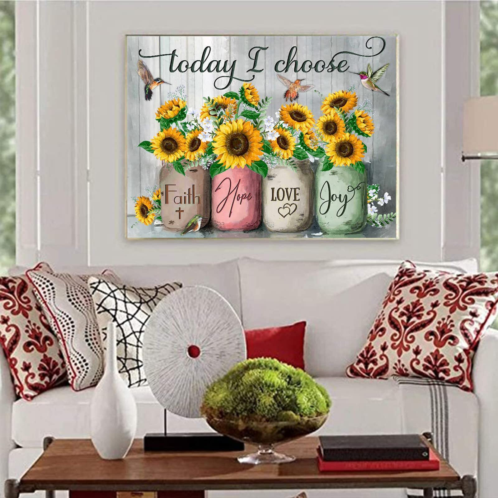 Hlison 5D Diamond Painting Kits For Adults, Diamond Art Kits For Kids Beginner, Sunflower Diy Rhinestone Diamond Painting For Gift, Home Wall Decor (12   W X 16   L)