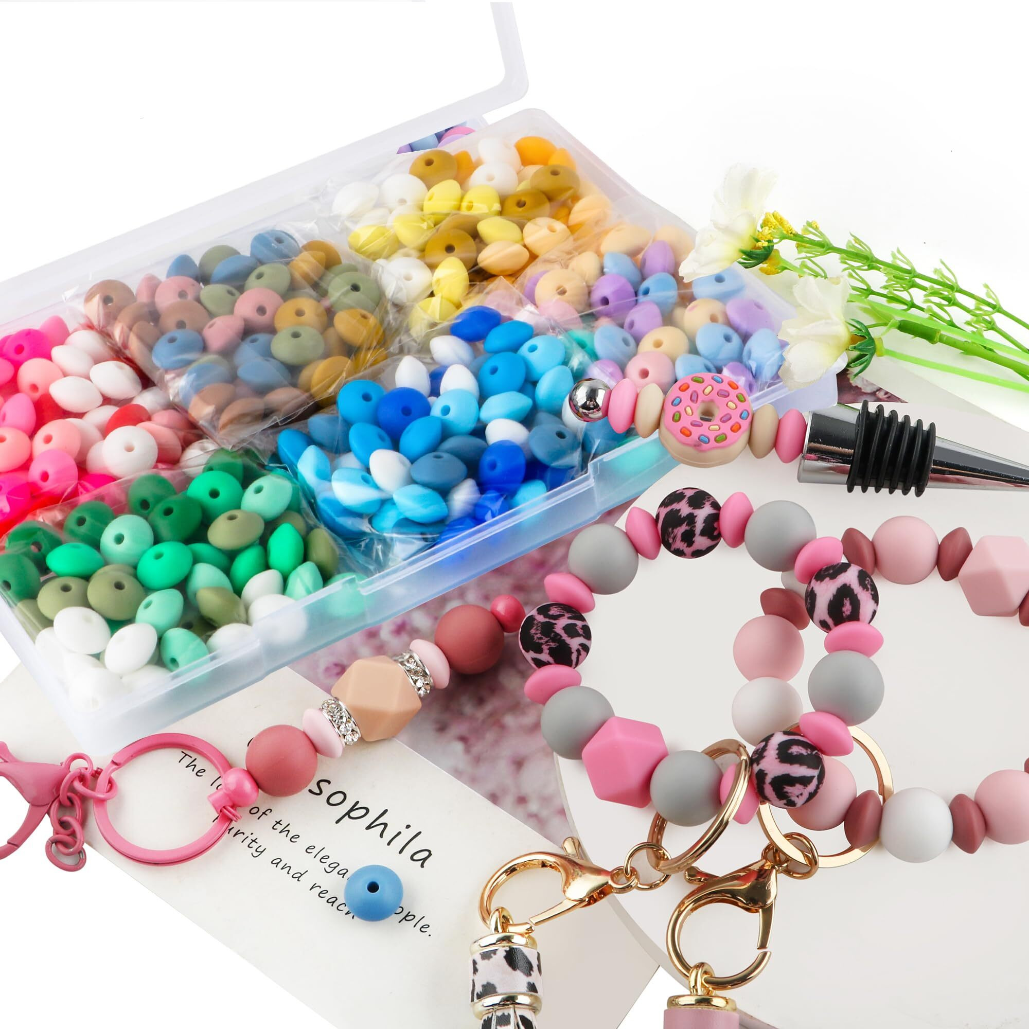 Sunrony 300Pcs Mix Color Silicone Lentil Beads, 12Mm Silicone Beads For Keychain Making Bulk Silicone Abacus Beads For Necklace Bracelet Making And Spacer Silicone Beads For Pens (Mixed 300Pieces)